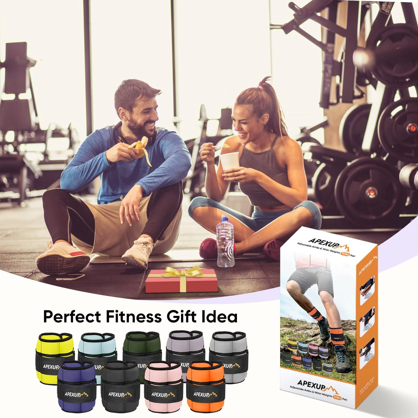 APEXUP 10lbs/Pair Adjustable Ankle Weights for Women and Men, Modularized Leg Weight Straps for Yoga, Walking, Running, Aerobics, Gym, Physical Therapy (Black) - Image 8