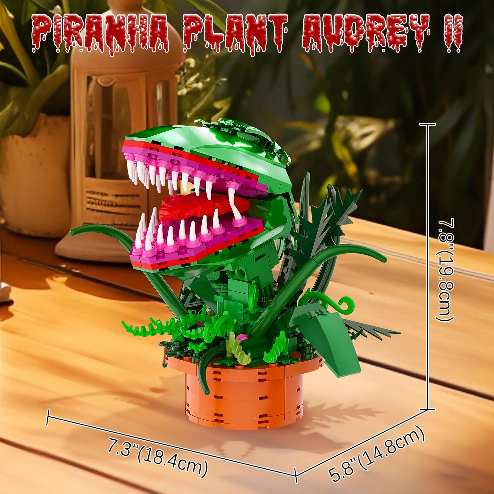aphpaio Audrey 2 Piranha Plant Building Toys Sets, Little Shop of Horrors Flowers Cannibal with Openable Mouth Building Blocks, Gift for TV Fans Halloween Christmas Kids Ages 8+ - Image 7