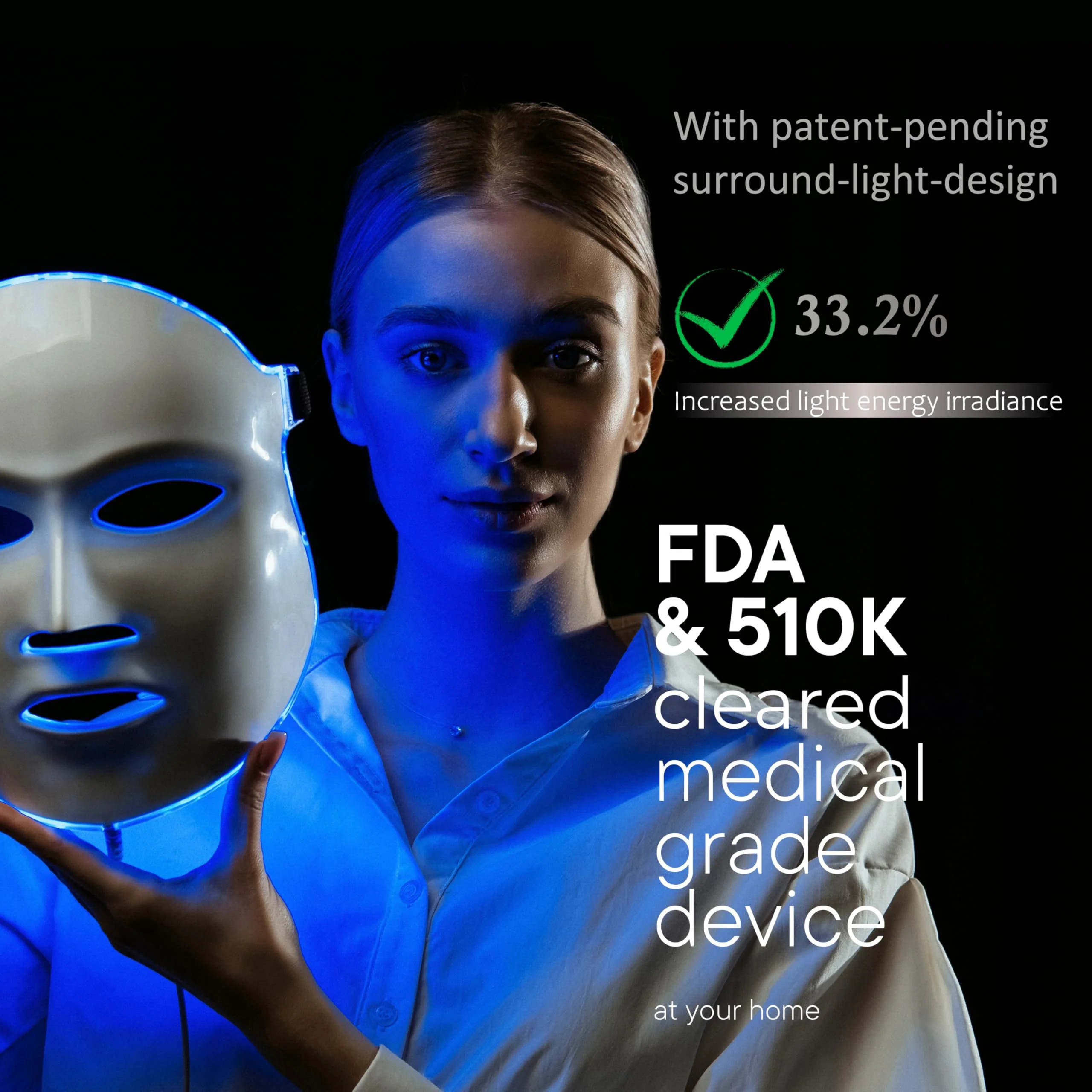 Aphrona FDA cleared LED Facial Skin Care Mask MOONLIGHT PRO 7 Color Treatment Photon Mask (White) - Image 8