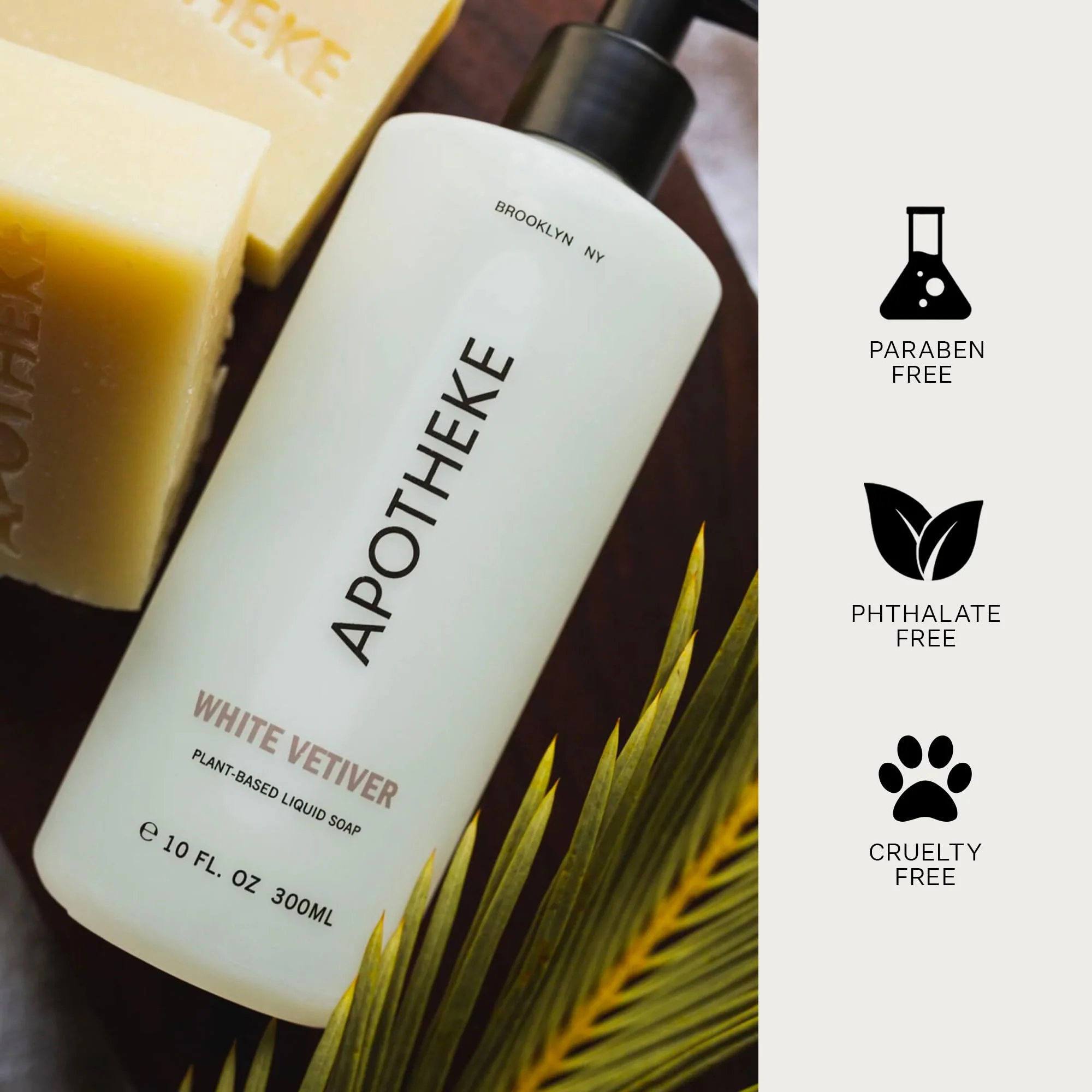 APOTHEKE Liquid Hand Soap, White Vetiver - 10 Fl Oz Hydrating Handsoap with Premium Fragrance Oils Gently Cleanses, Moisturizes & Rejuvenates Skin - Scented Hand Wash for Kitchen & Bathroom - Image 4