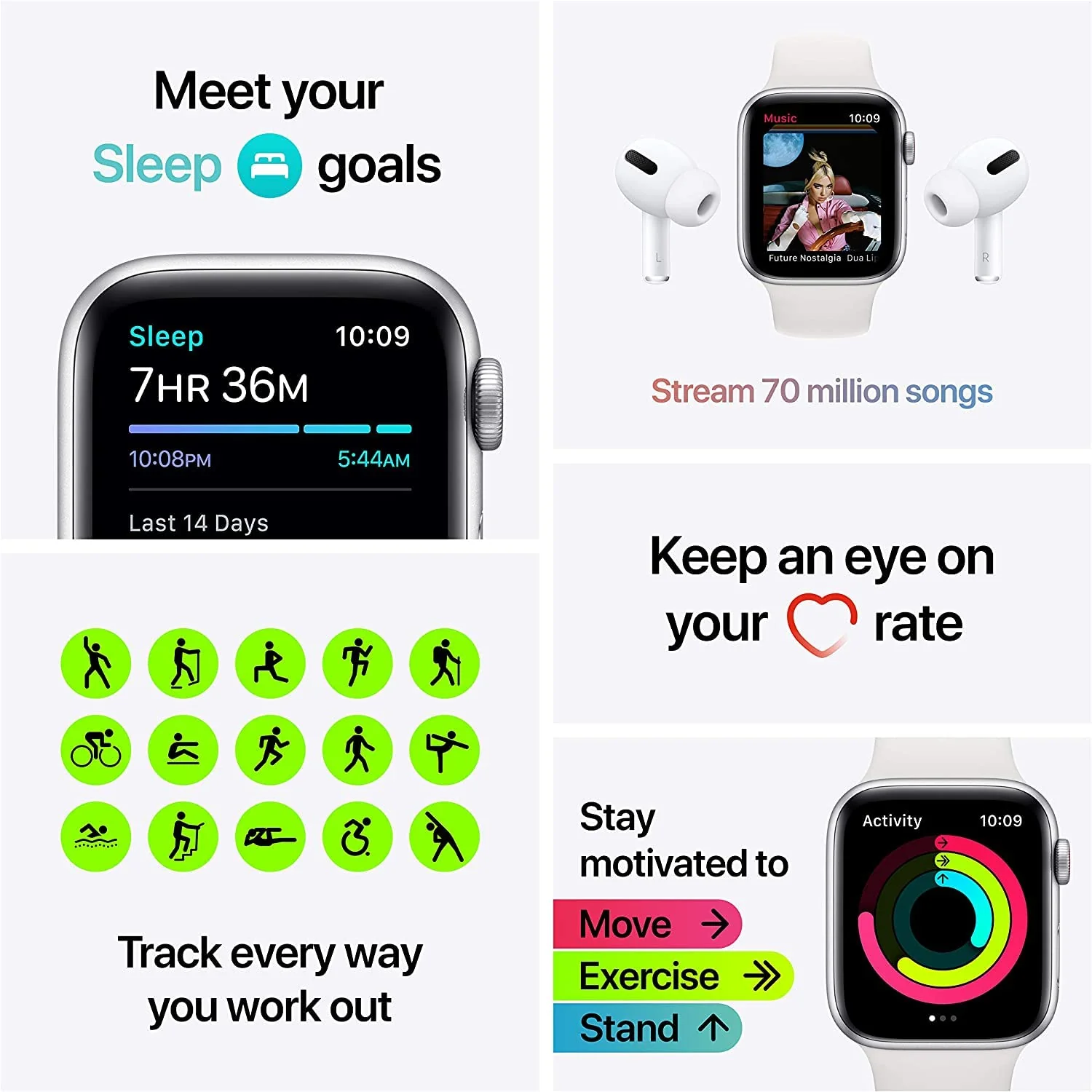 Apple Watch SE (GPS + Cellular, 40mm) - Gold Aluminum Case with Pink Sand Sport Band (Renewed) - Image 4