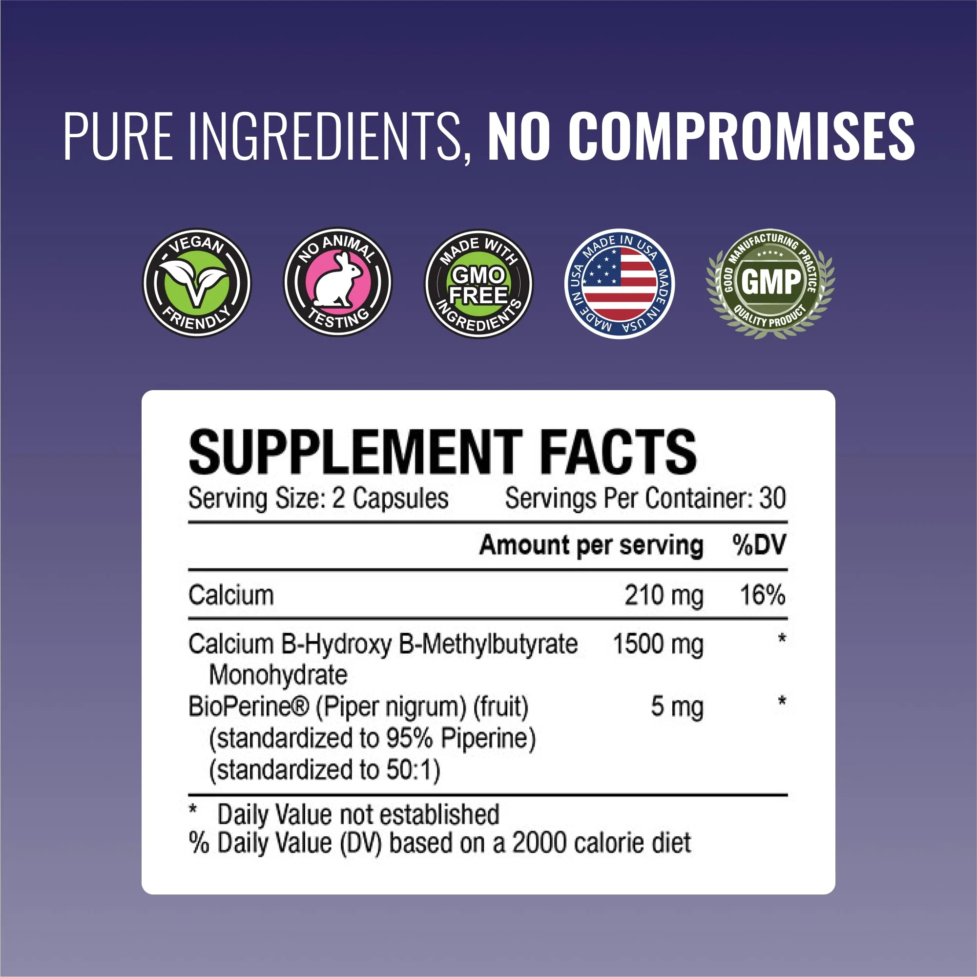 Approved Science HMB - 1500mg High Potency HMB Supplement with Calcium & BioPerine for Absorption - Muscle Health & Exercise Performance - 60 Vegan Capsules - 1 Month Supply - Image 4