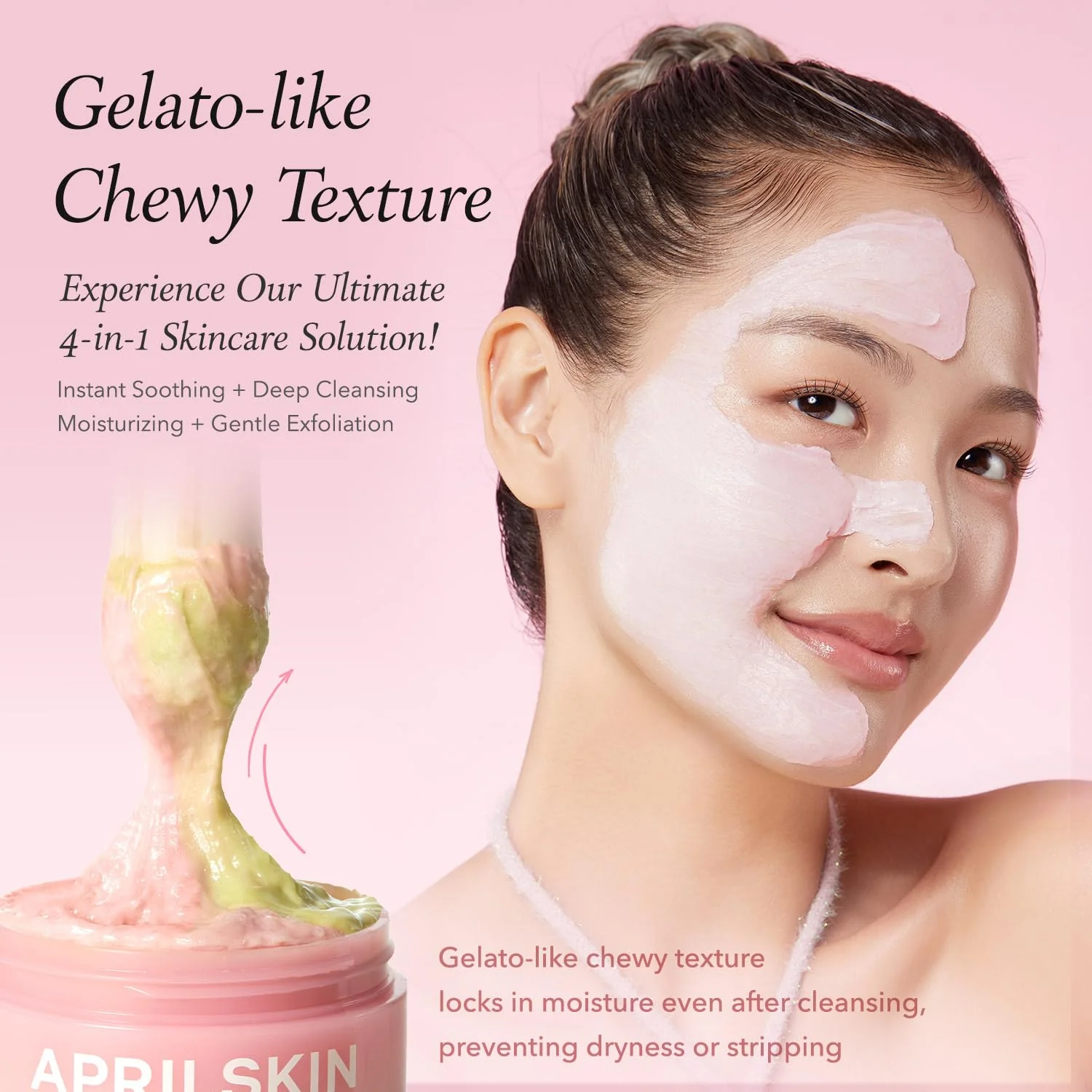 APRILSKIN Pink Aloe Facial Polish Cleanser | Gentle Exfoliation with Mungbean & Soybean Scrub | Removes Waterproof Makeup & Sunscreen | Non-Comedogenic Cleanser for All Skin Types | Korean Skincare - Image 5