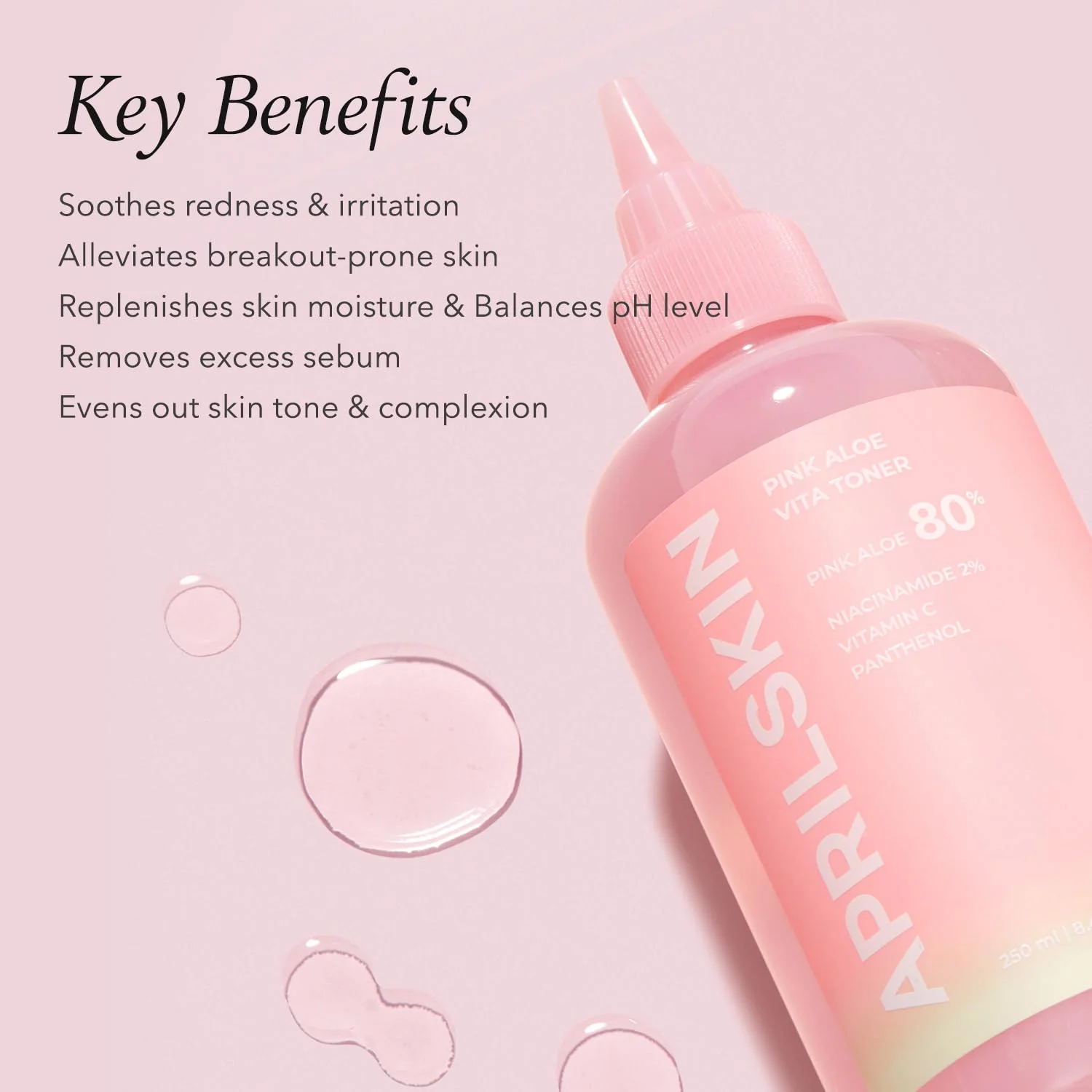 APRILSKIN Pink Aloe Vita Toner | Calms and Soothes Redness, Smoothens, and Controls Excess Sebum | 80% Pink Aloe Vera Water | Hydrating, Non-Sticky | Clean & Vegan Korean Skin Care (8.45 fl.oz) - Image 7