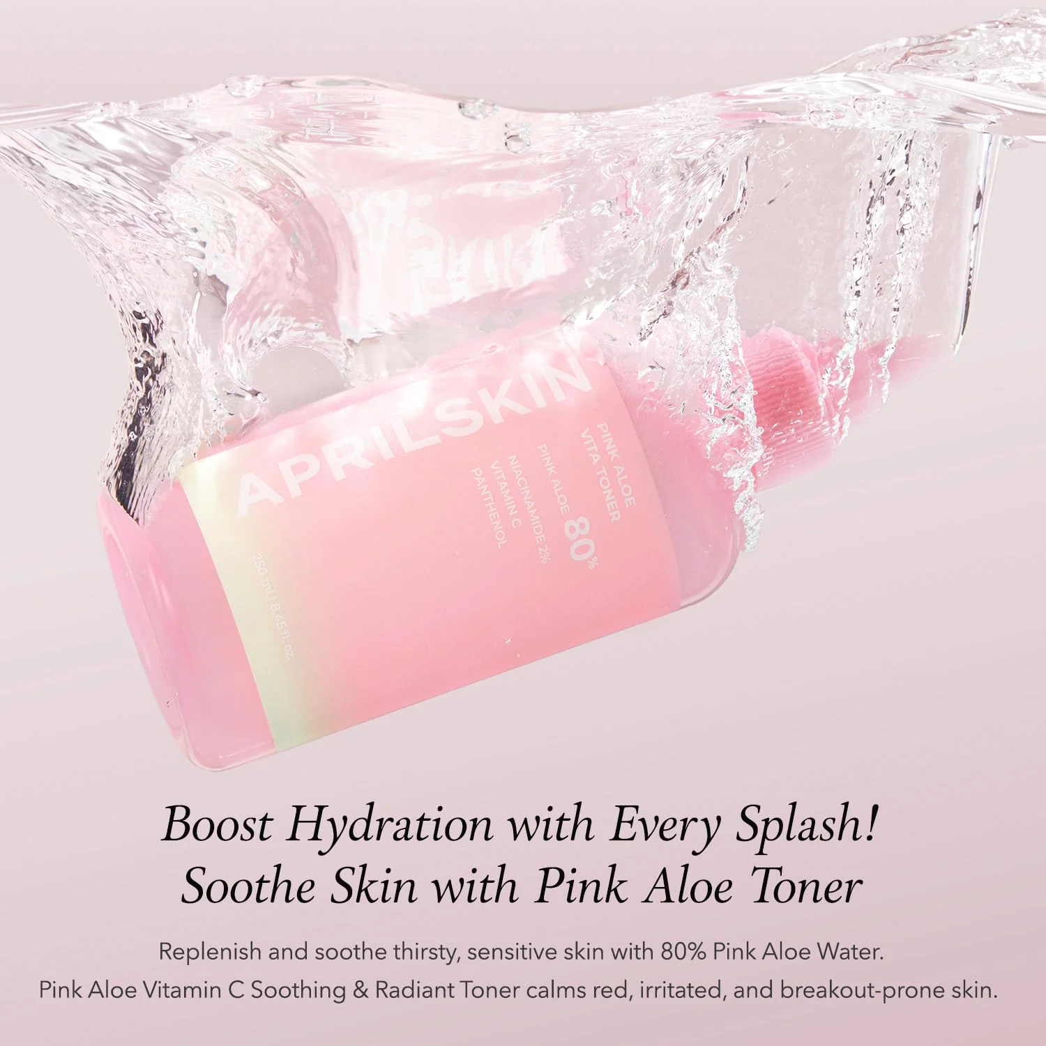 APRILSKIN Pink Aloe Vita Toner | Calms and Soothes Redness, Smoothens, and Controls Excess Sebum | 80% Pink Aloe Vera Water | Hydrating, Non-Sticky | Clean & Vegan Korean Skin Care (8.45 fl.oz) - Image 8