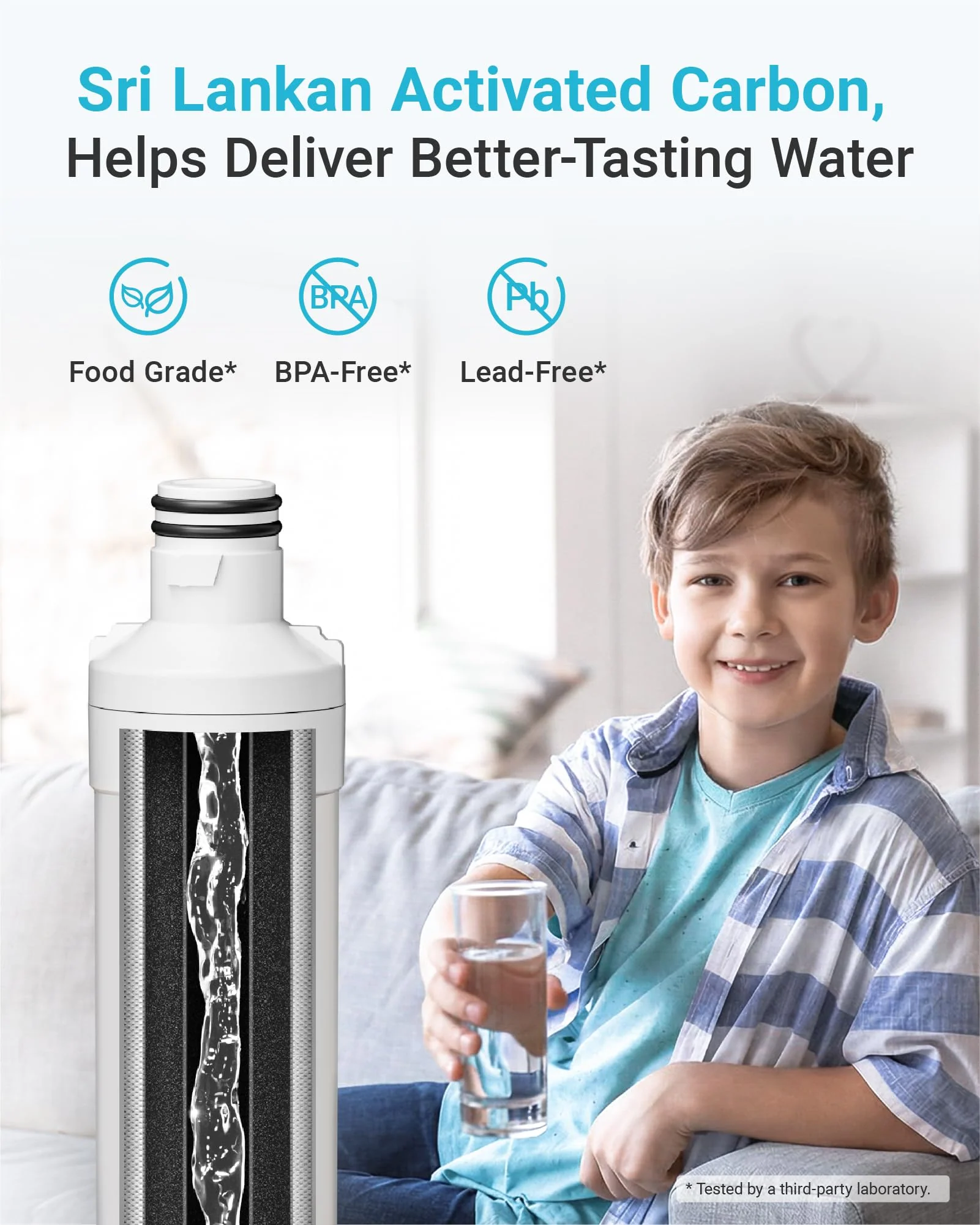 AQUA CREST LT1000PC ADQ747935 Replacement for LG® LT1000P®/PC/PCS ThinQ® Refrigerator Water Filter, LMXS28626S, LFXS26973S, MDJ64844601, ADQ74793501, ADQ74793502 and LT120F® Air Filter, 3 Combo - Image 7