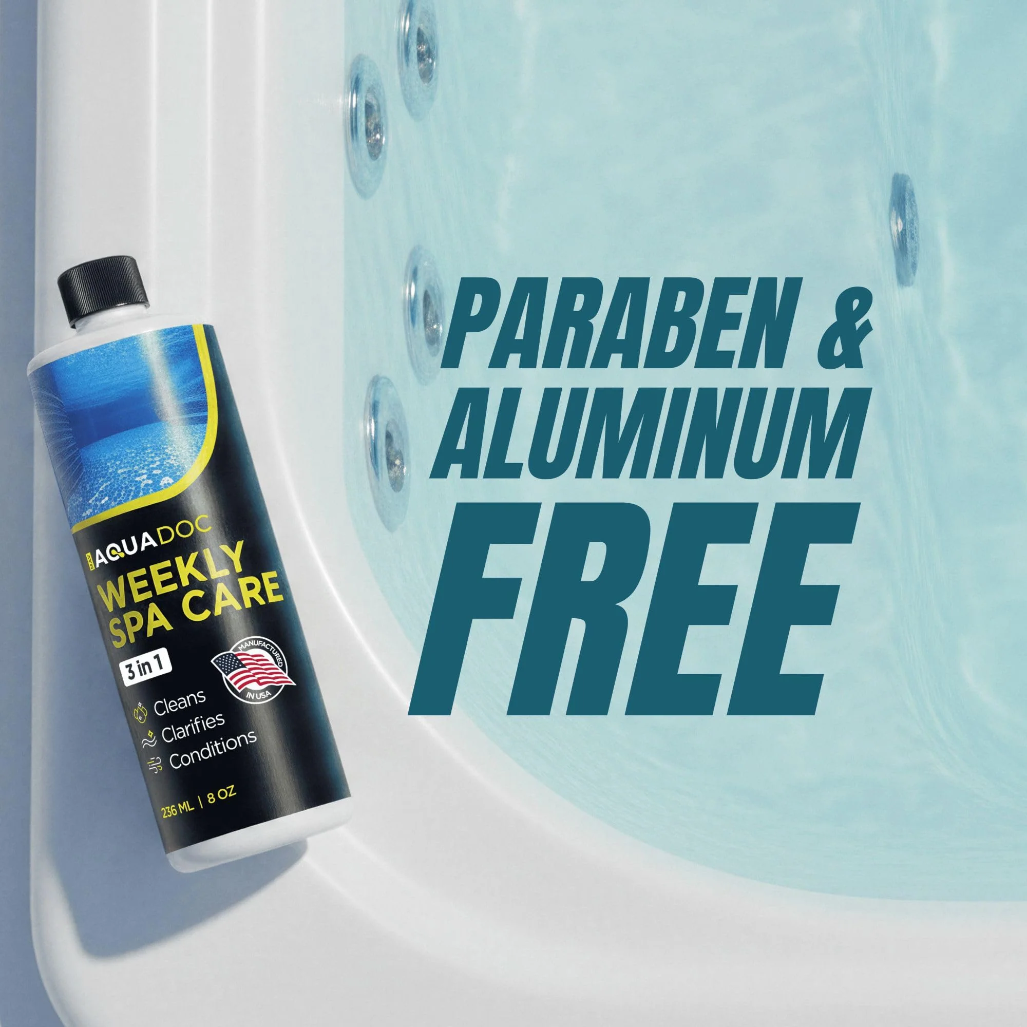 AquaDoc 3 in 1 Hot Tub Weekly Care - Concentrated Spa Water Conditioning Treatment to Help Reduce Residue, Improve Water Appearance, Enhance Comfort - Hot Tub Chemicals Made in USA - 8 oz - Image 4