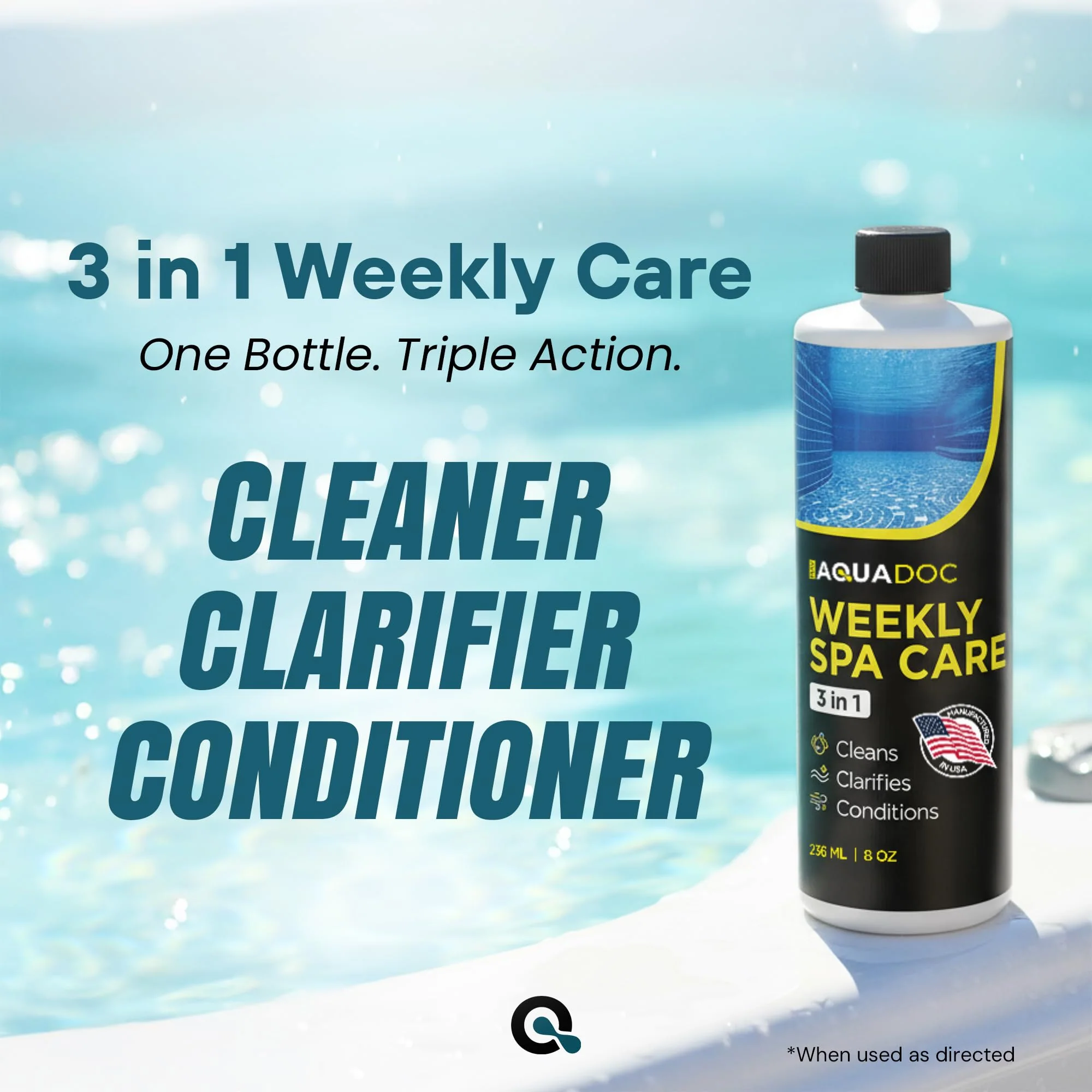 AquaDoc 3 in 1 Hot Tub Weekly Care - Concentrated Spa Water Conditioning Treatment to Help Reduce Residue, Improve Water Appearance, Enhance Comfort - Hot Tub Chemicals Made in USA - 8 oz - Image 9