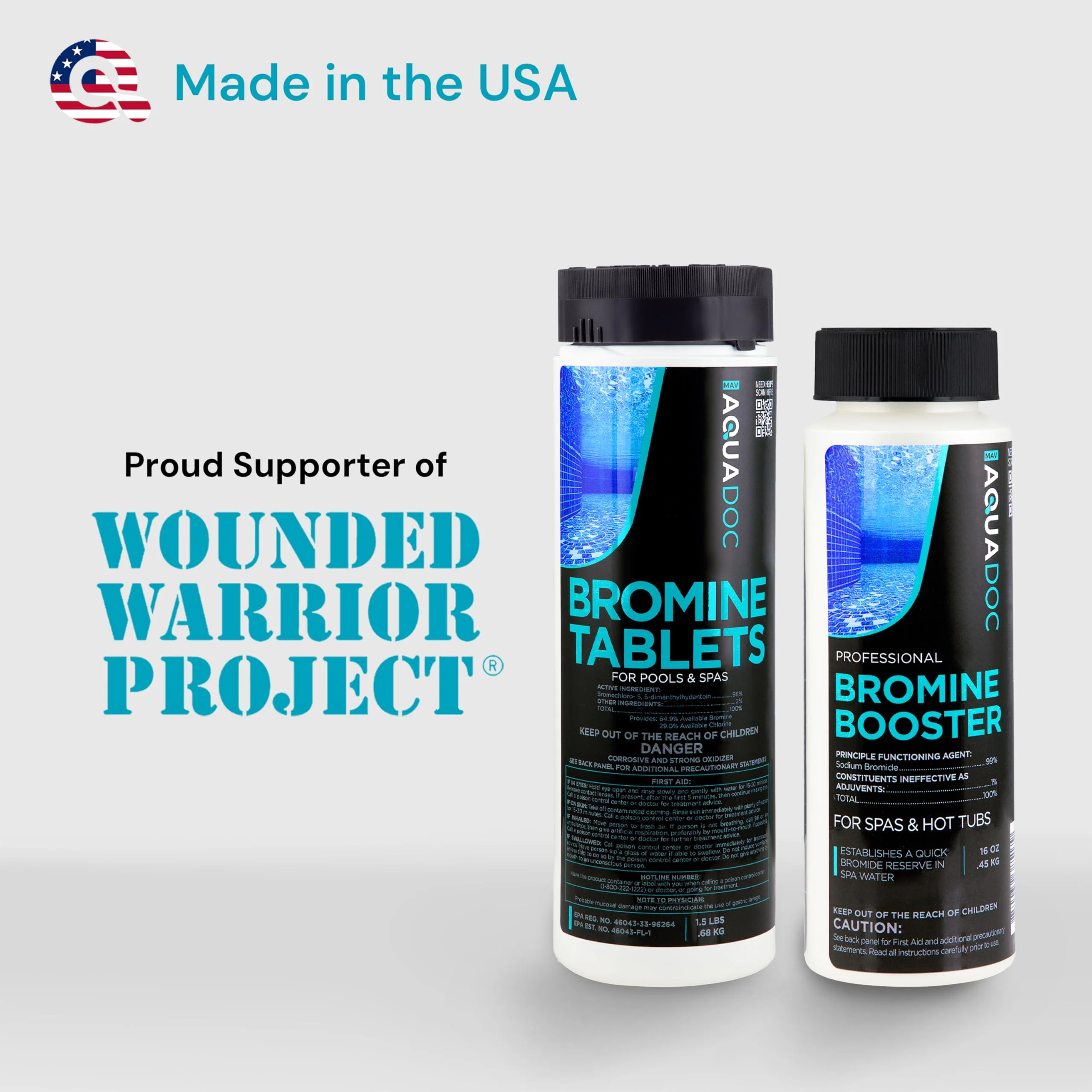 AquaDoc Bromine Tablets and Booster Bundle for Spa Hot Tubs - Includes 1.5lb Spa Tablets and 1lb Bromine Booster - Made in USA - Image 2