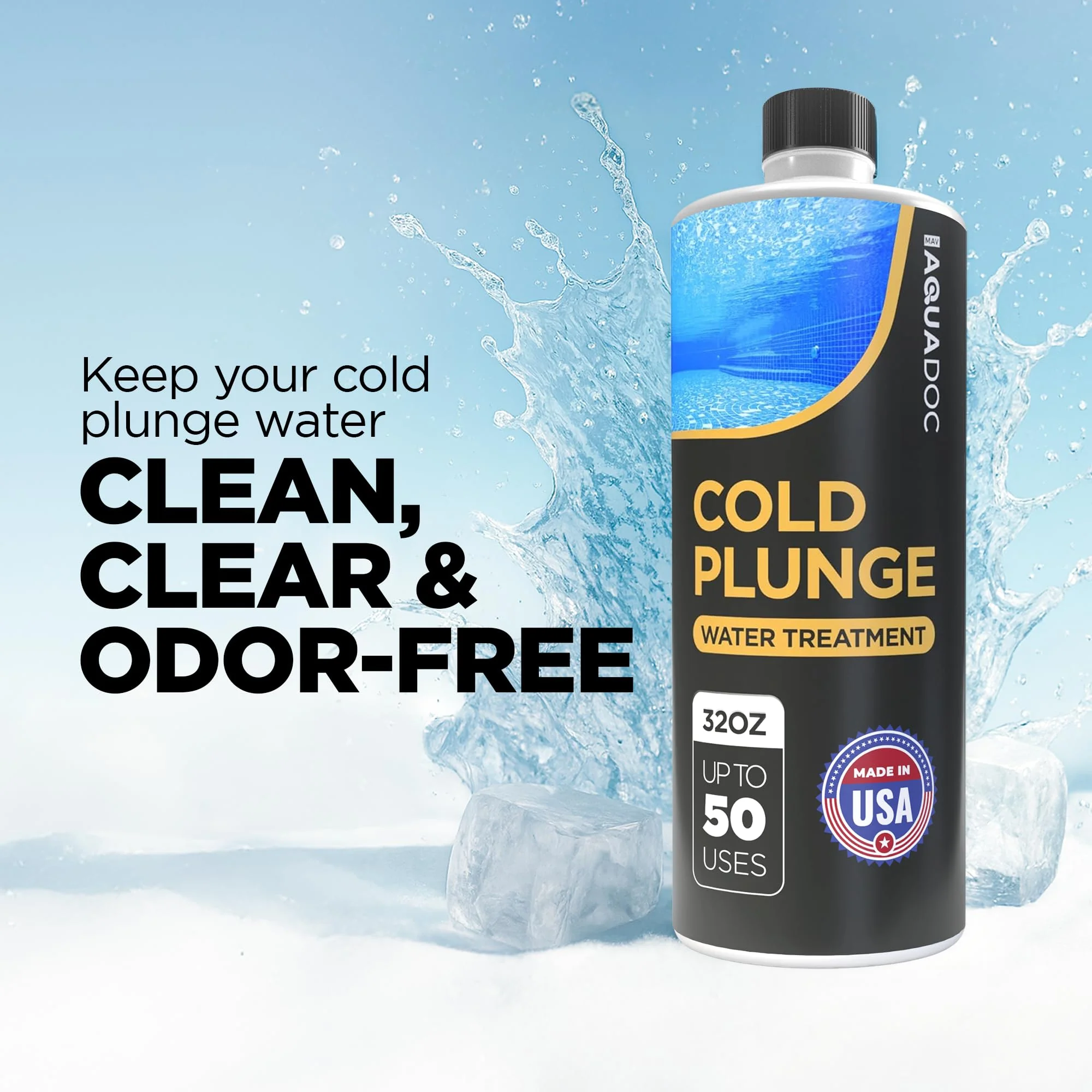 AquaDoc Cold Plunge Water Treatment - Ice Bath Cleaner and Water Stabilizer - Cold Plunge Weekly Treatment for Fresh Water - Made in USA - 32oz - Image 9