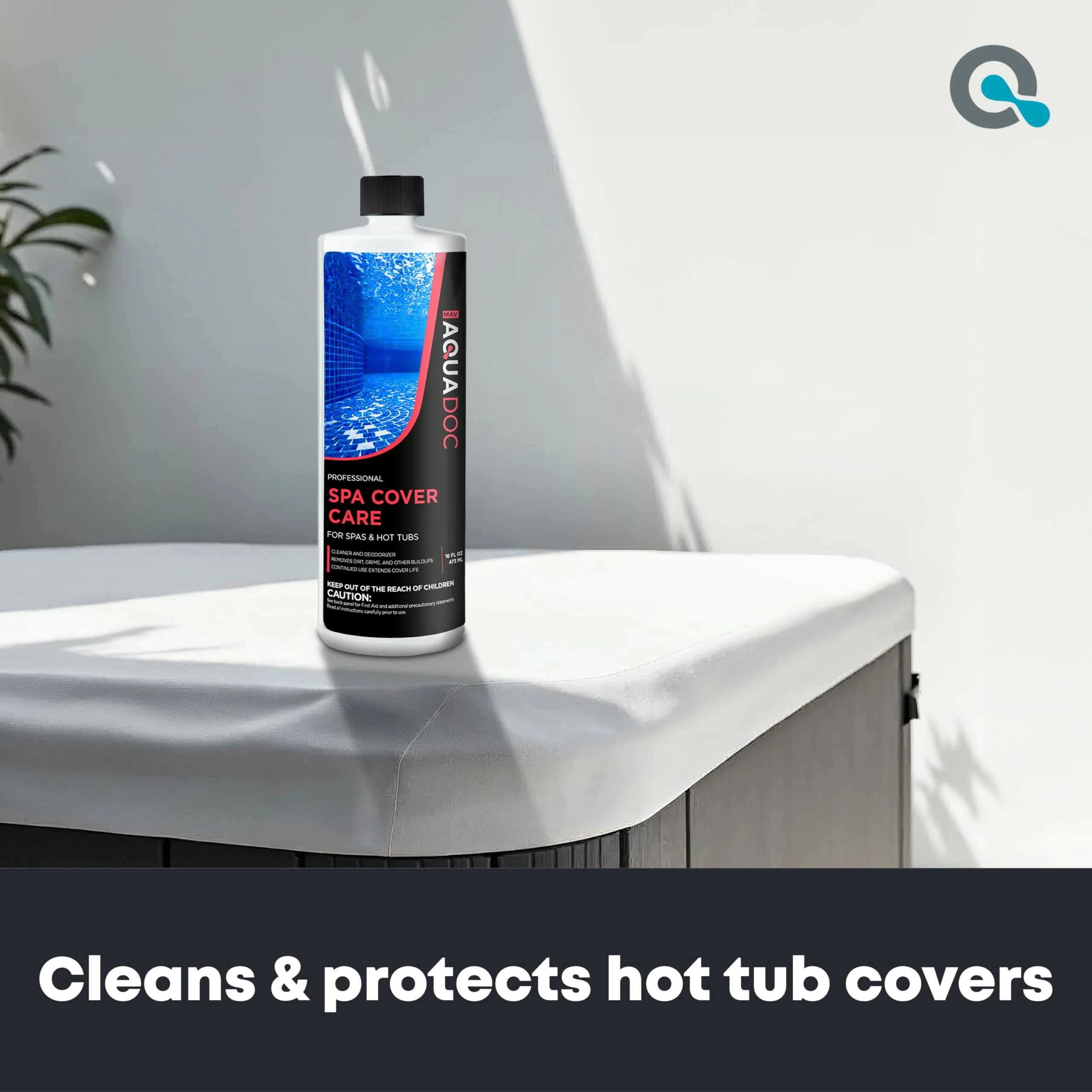 AquaDoc Hot Tub Cover Protector - Spa Cover Cleaner and Protectant for Dirt, Grime & Odors - Hot Tub Care Solution - Made in USA - 16oz - Image 7
