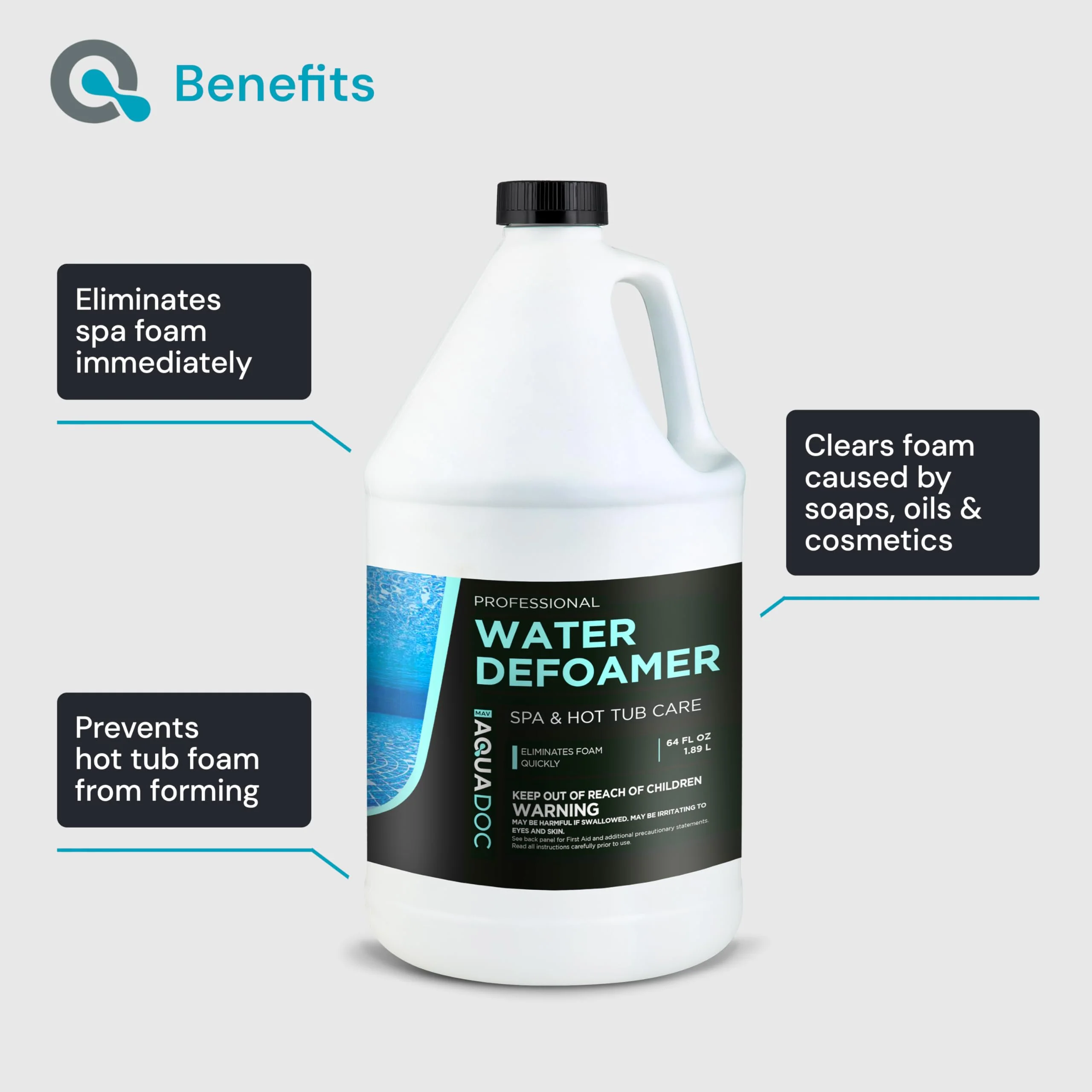 AquaDoc Hot Tub Defoamer - Spa Defoamer for Hot Tubs - 64oz - Spa Anti Foam to Keep Foam Down - Made in USA - Image 6