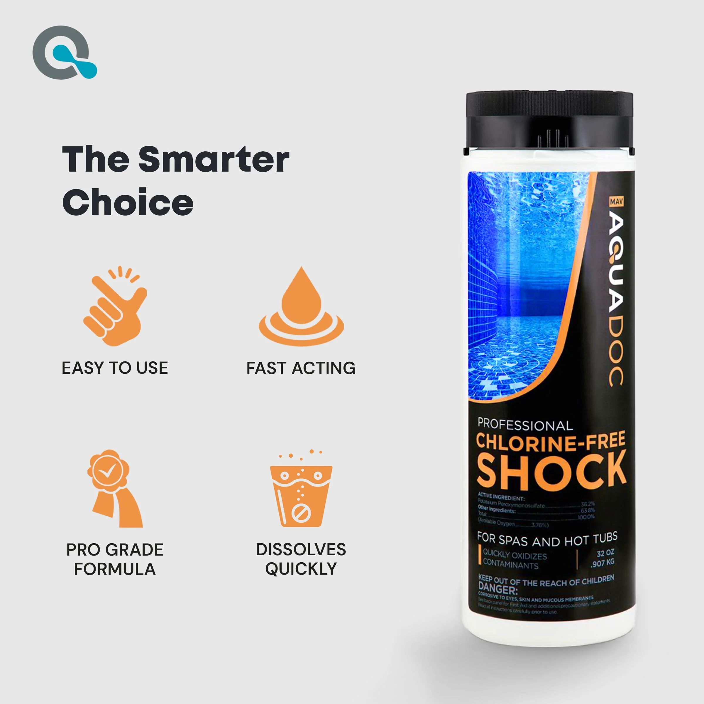 AquaDoc Non Chlorine Hot Tub Shock - 32oz - Enhanced Spa Shock to Assist Bromine and Chlorine - Spa Oxidizer Made in USA - Image 7
