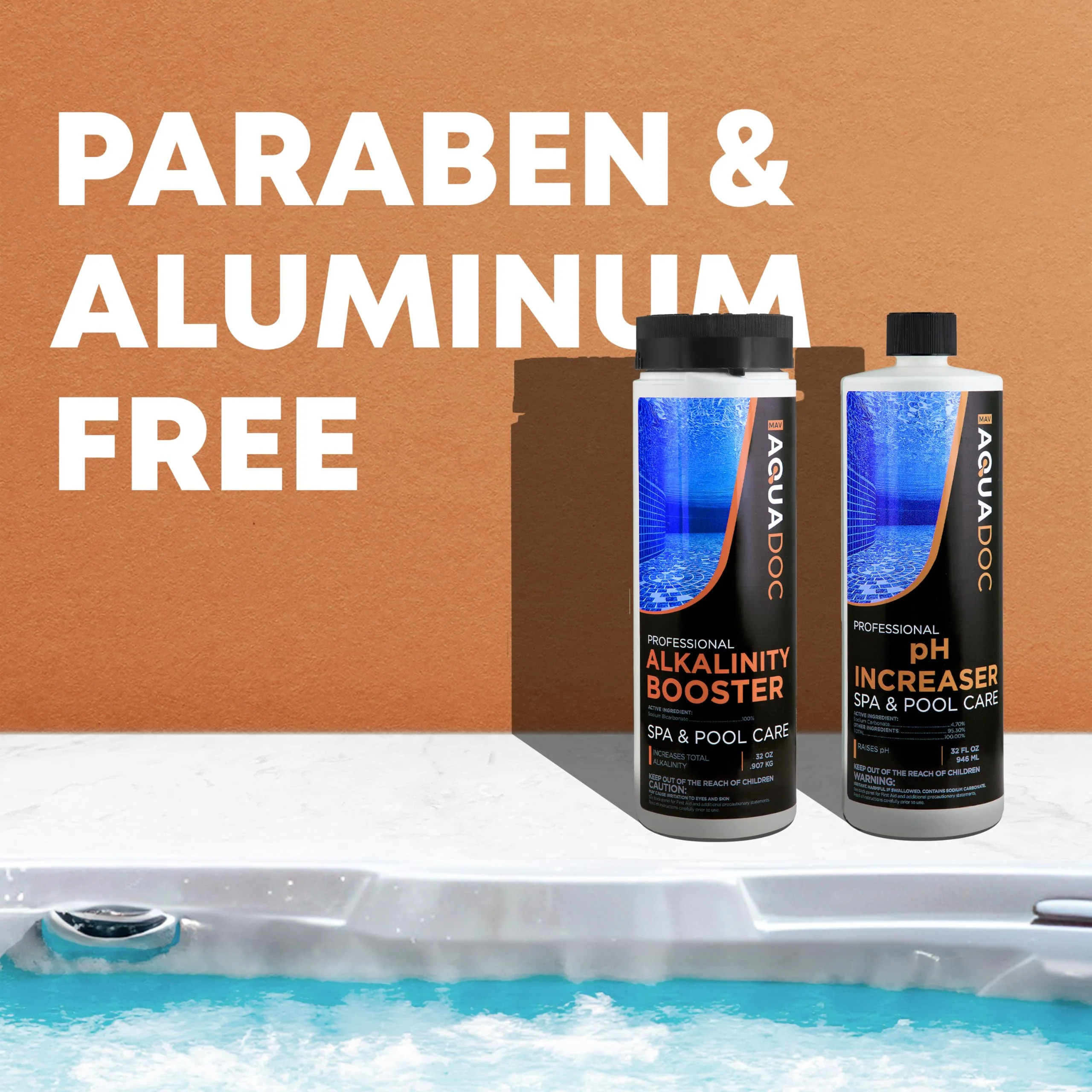 AquaDoc Spa Alkalinity Increaser and pH Increaser for Hot Tub Bundle - Includes 32oz pH Up and 32oz Alkalinity Up for Hot Tub - Spa Chemicals to Help Balance Water - Made in USA - Image 3