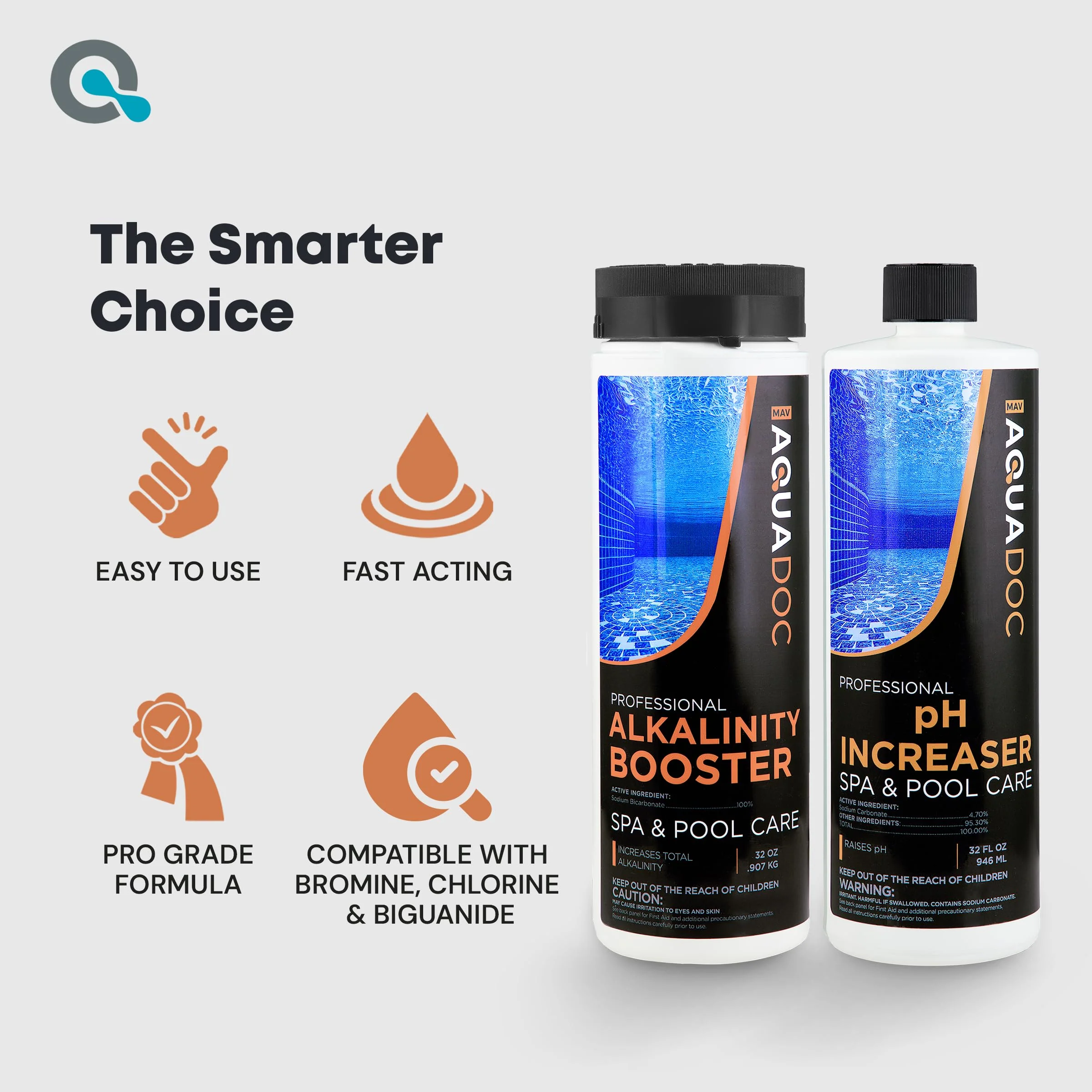 AquaDoc Spa Alkalinity Increaser and pH Increaser for Hot Tub Bundle - Includes 32oz pH Up and 32oz Alkalinity Up for Hot Tub - Spa Chemicals to Help Balance Water - Made in USA - Image 4