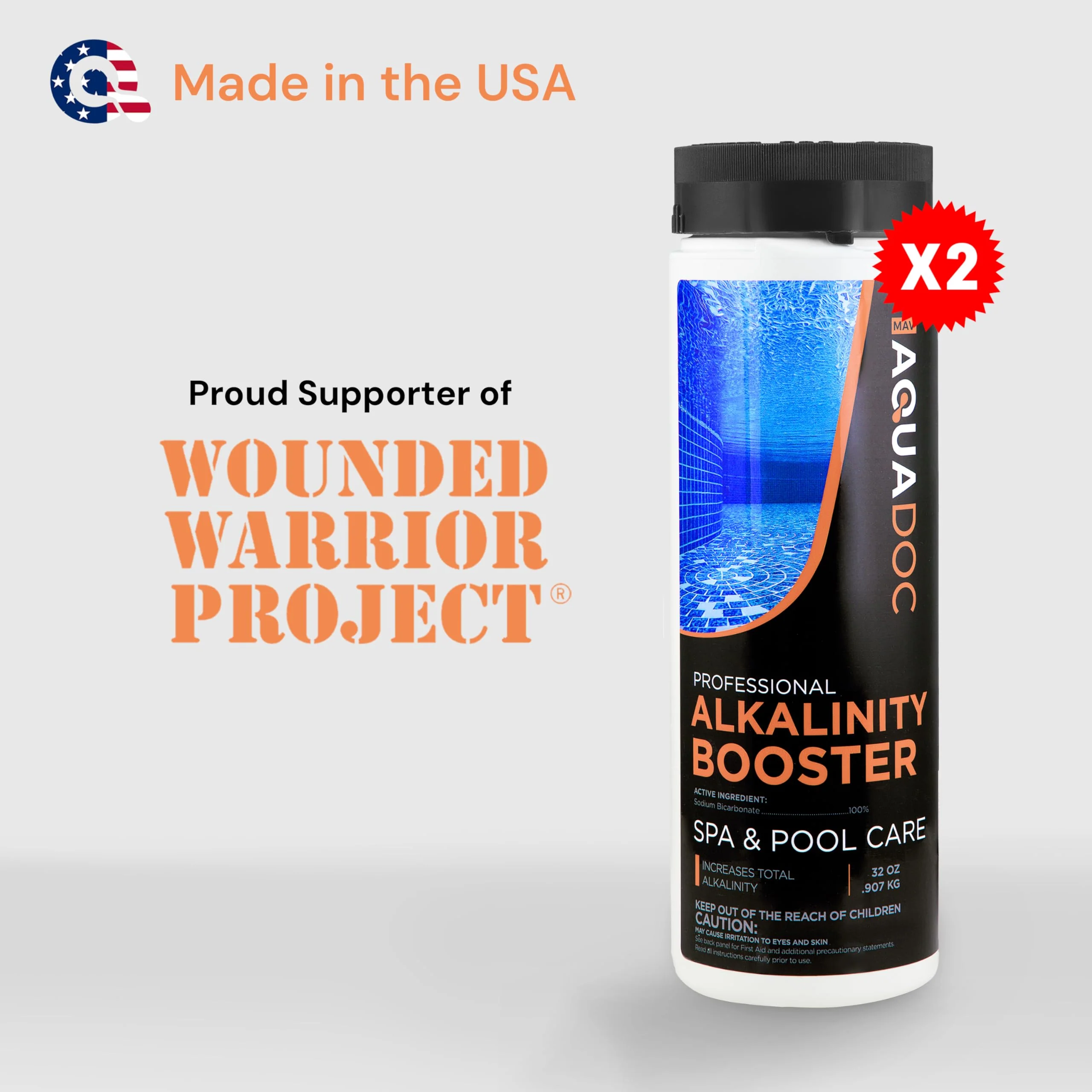 AquaDoc Spa Alkalinity Increaser for Hot Tub - 32oz (2 Pack) - Sodium Bicarbonate Granules for Water Balance and Preventing pH Bounce - Made in USA - Image 2