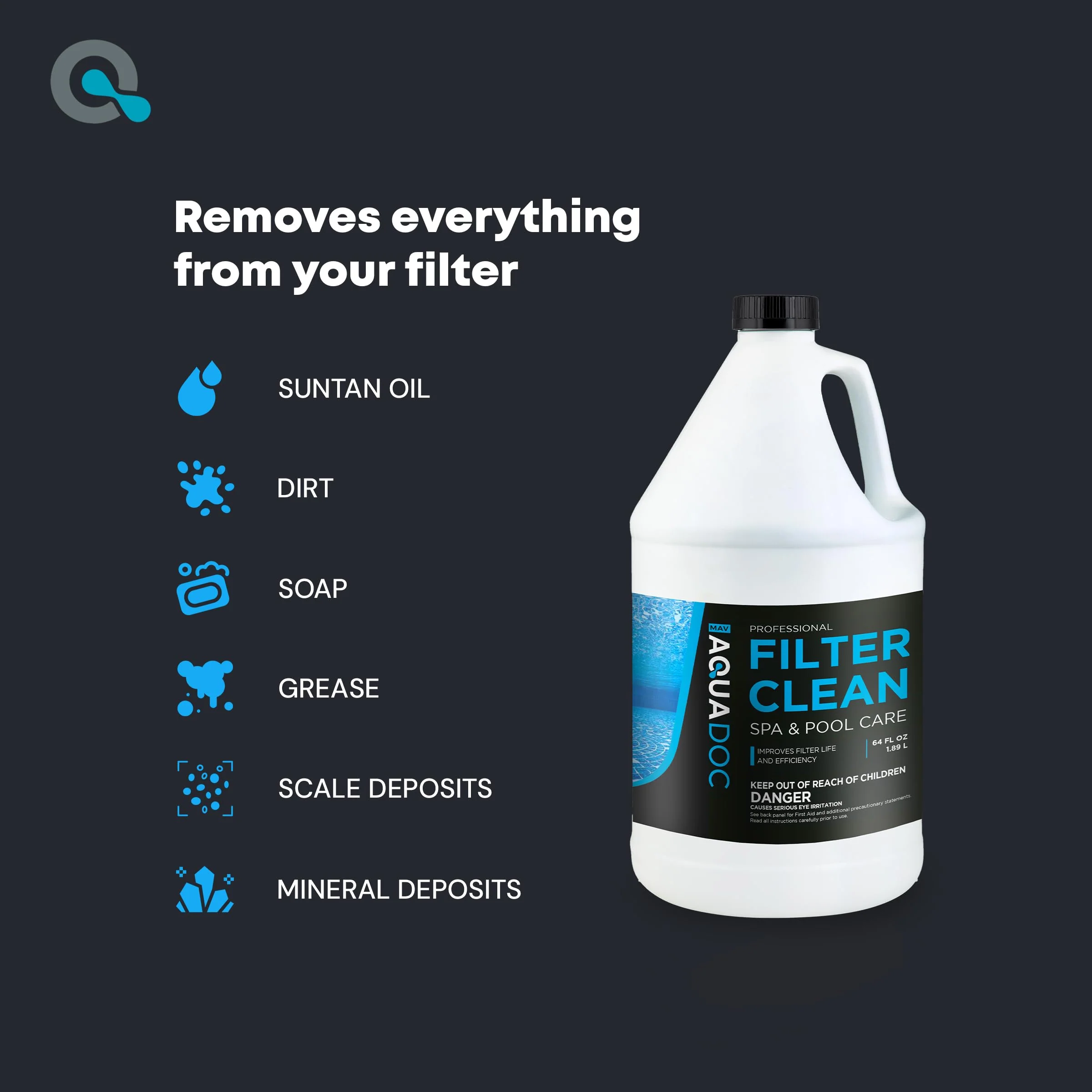 AquaDoc Spa & Hot Tub Filter Cleaner Soak - 64oz - Pool Filter Cleaner & Cartridge Cleaning Solution - Made in USA - Image 8