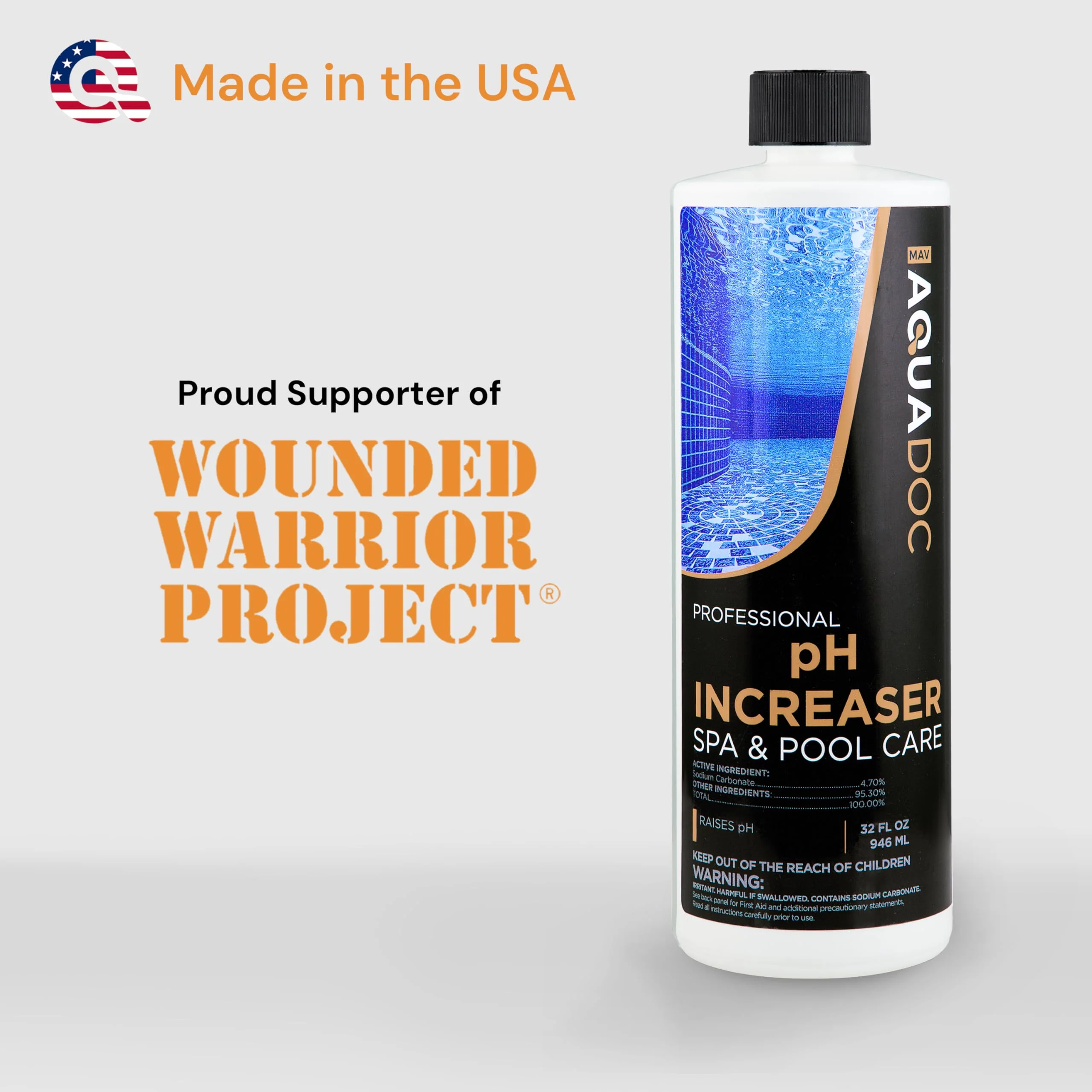 AquaDoc Spa pH Increaser for Hot Tub - 32oz - Spa pH Up for Water Balance - Hot Tub Chemicals Made in USA - Image 4