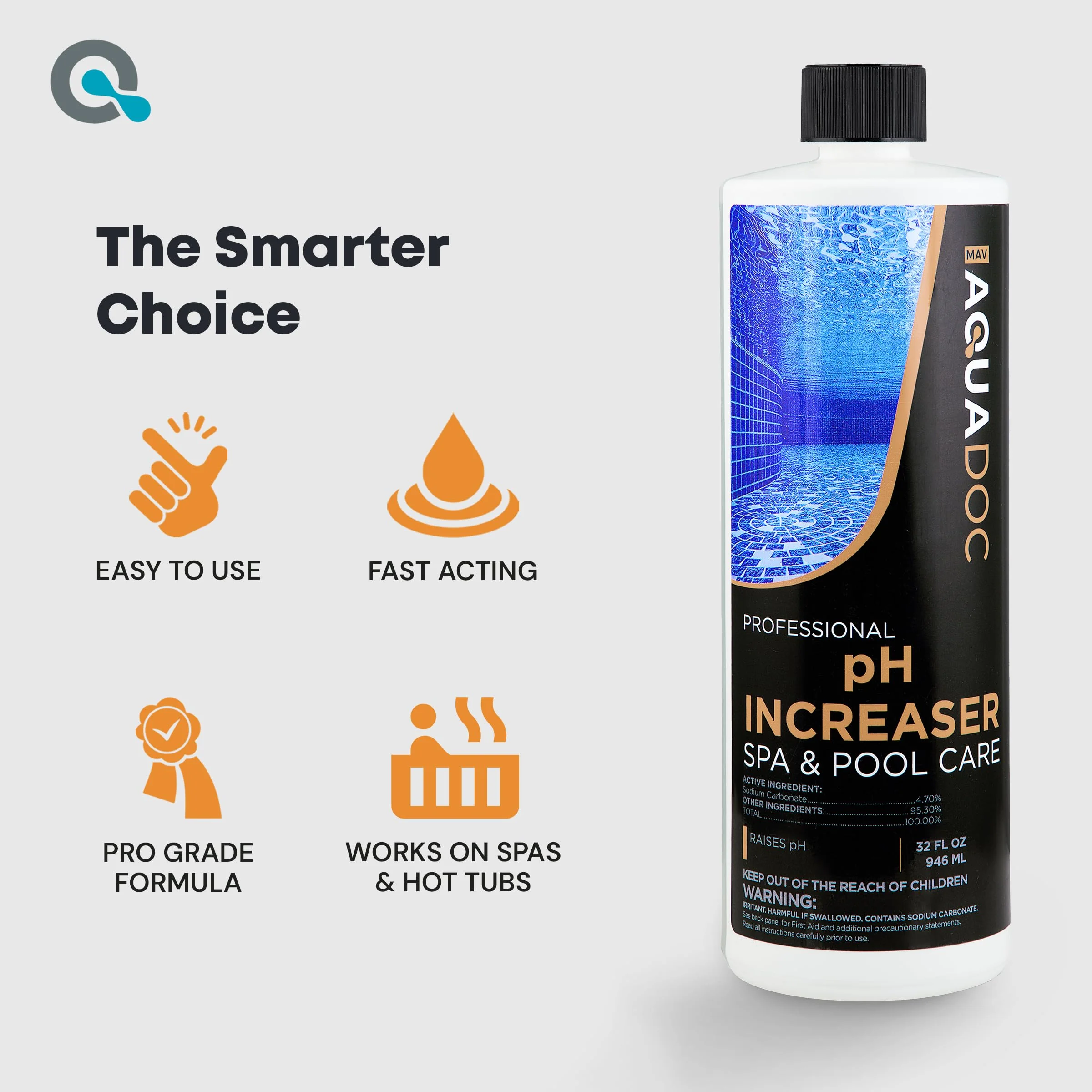 AquaDoc Spa pH Increaser for Hot Tub - 32oz - Spa pH Up for Water Balance - Hot Tub Chemicals Made in USA - Image 6