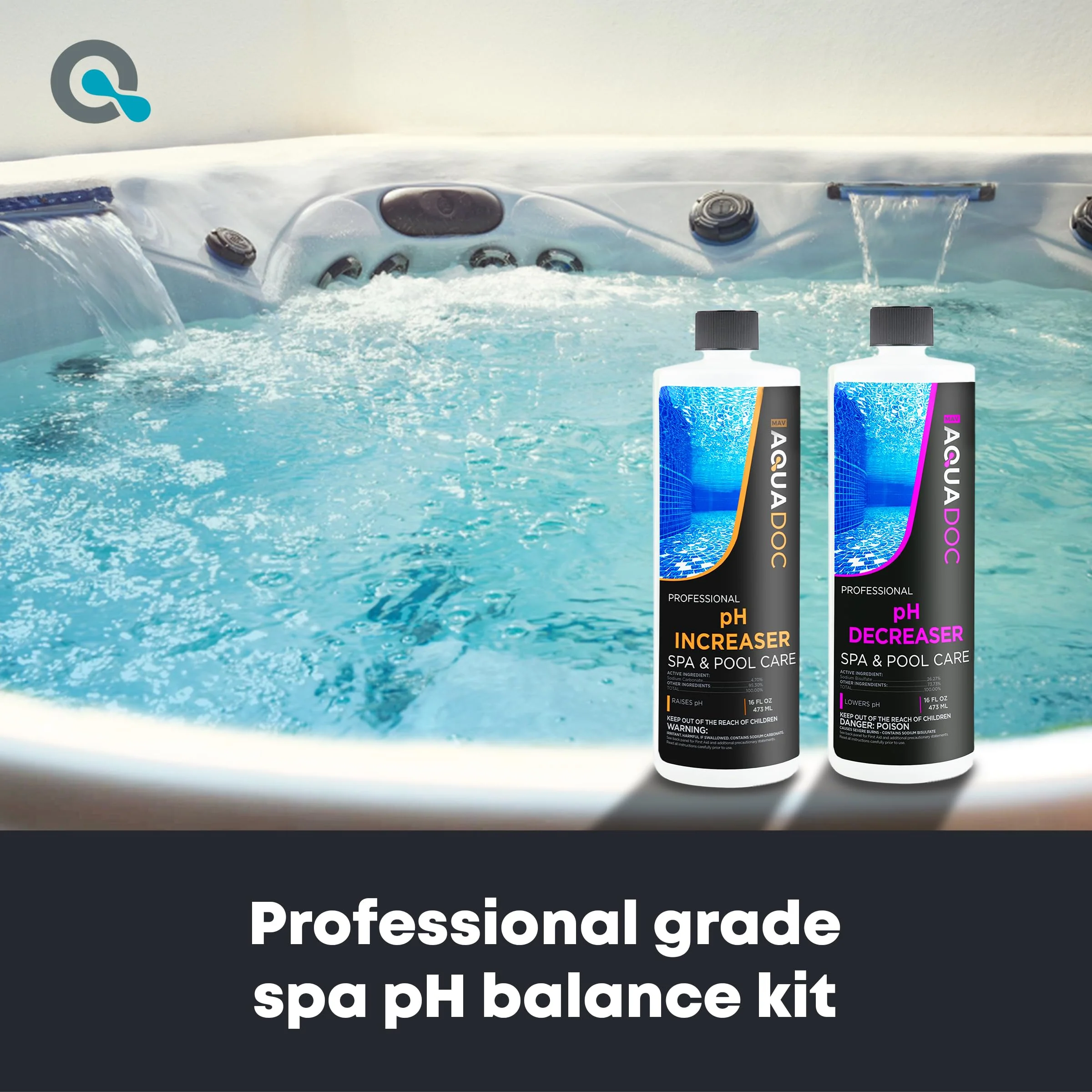AquaDoc Spa pH Up & Down – pH Balancer for Indoor & Outdoor Spas – Easy Water Maintenance to Raise or Lower pH Levels and Keep Spa Water Clean, Clear & Comfortable - Image 8