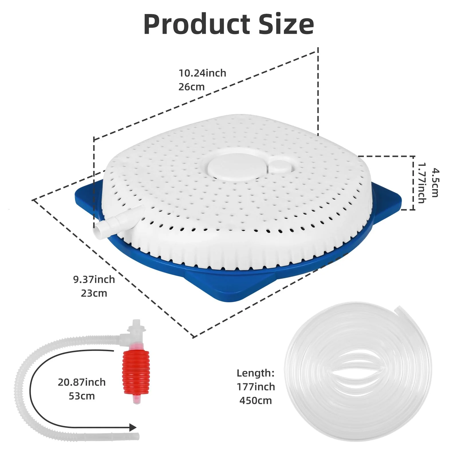 AQUAFLY Pool Cover Pump Siphon, Automatic Above Ground Pool Water Pump, White, Round, Plastic, Siphon Mechanism, Effortless Pool Drainage - Image 7
