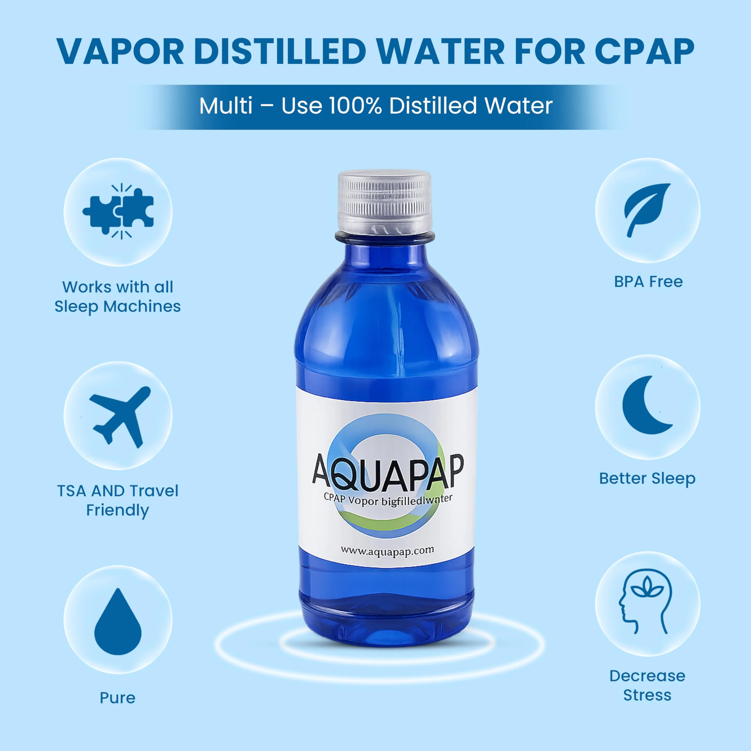 Aquapap Vapor Distilled Water Case of 24 x 12 oz bottles - Image 6