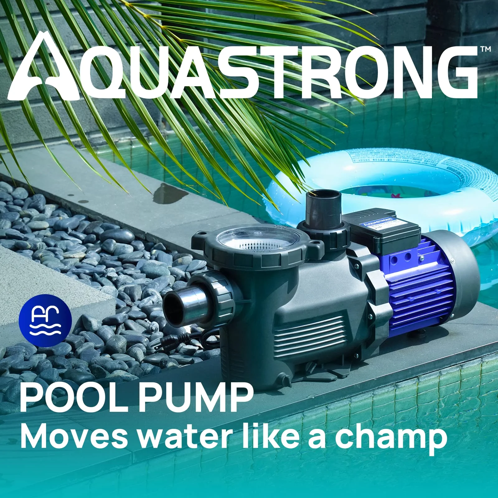 Aquastrong In/Above Ground Pool Pump High Flow Self Primming Swimming Pool Pump,Blue - Image 6