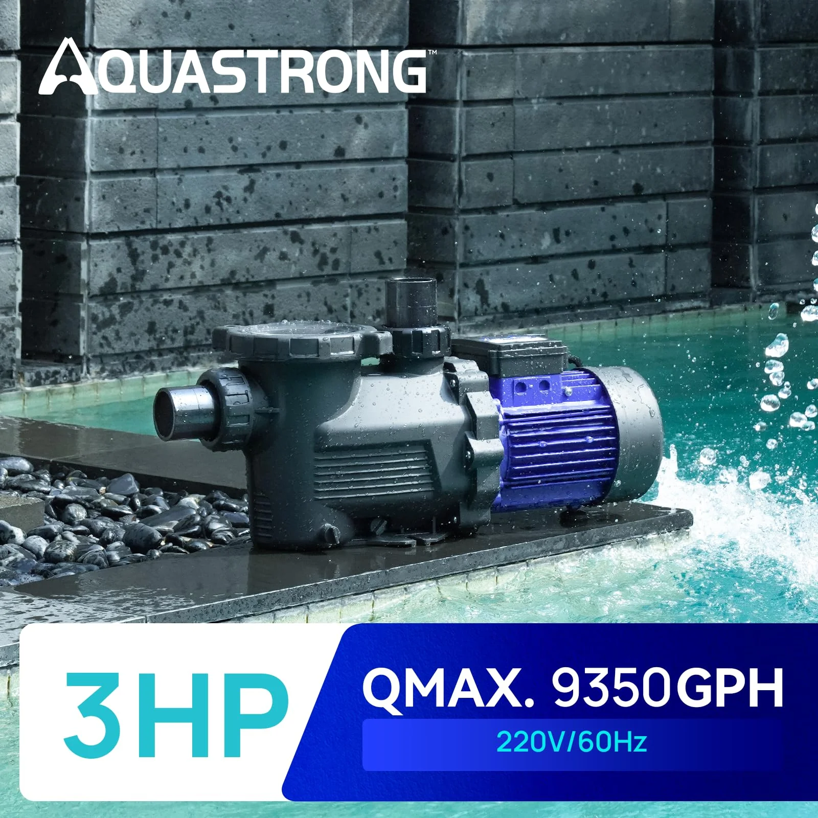 Aquastrong In/Above Ground Pool Pump High Flow Self Primming Swimming Pool Pump,Cobalt Blue - Image 5