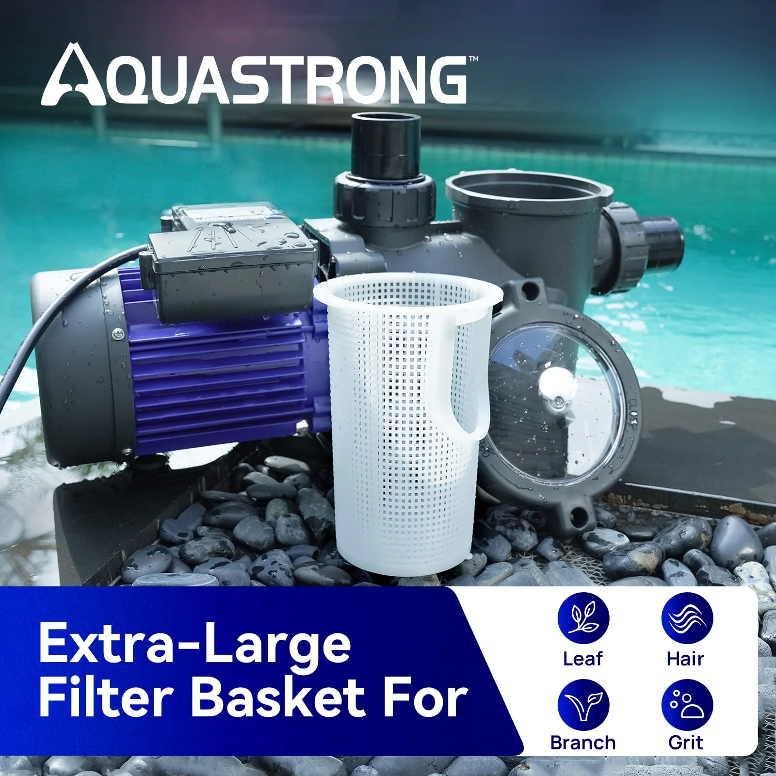 Aquastrong In/Above Ground Pool Pump High Flow Self Primming Swimming Pool Pump,Light Blue - Image 2