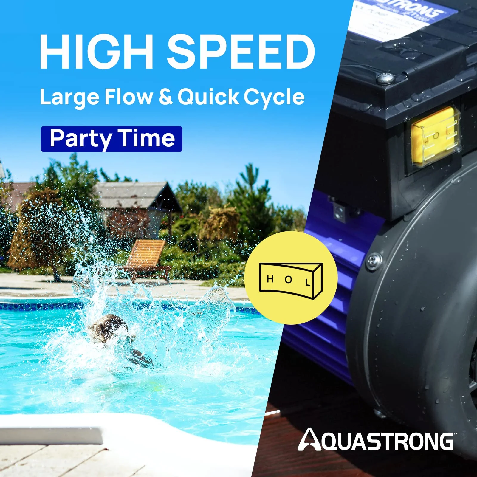 Aquastrong In/Above Ground Pool Pump High Flow Self Primming Swimming Pool Pump,Matta Black - Image 4
