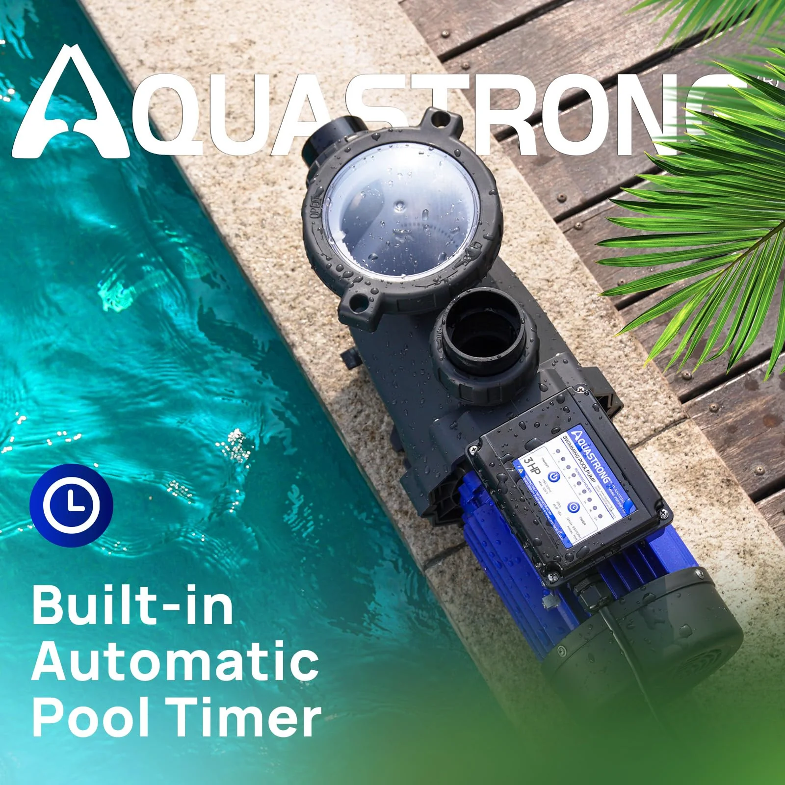 Aquastrong In/Above Ground Pool Pump High Flow Self Primming Swimming Pool Pump,Sapphire Blue - Image 6