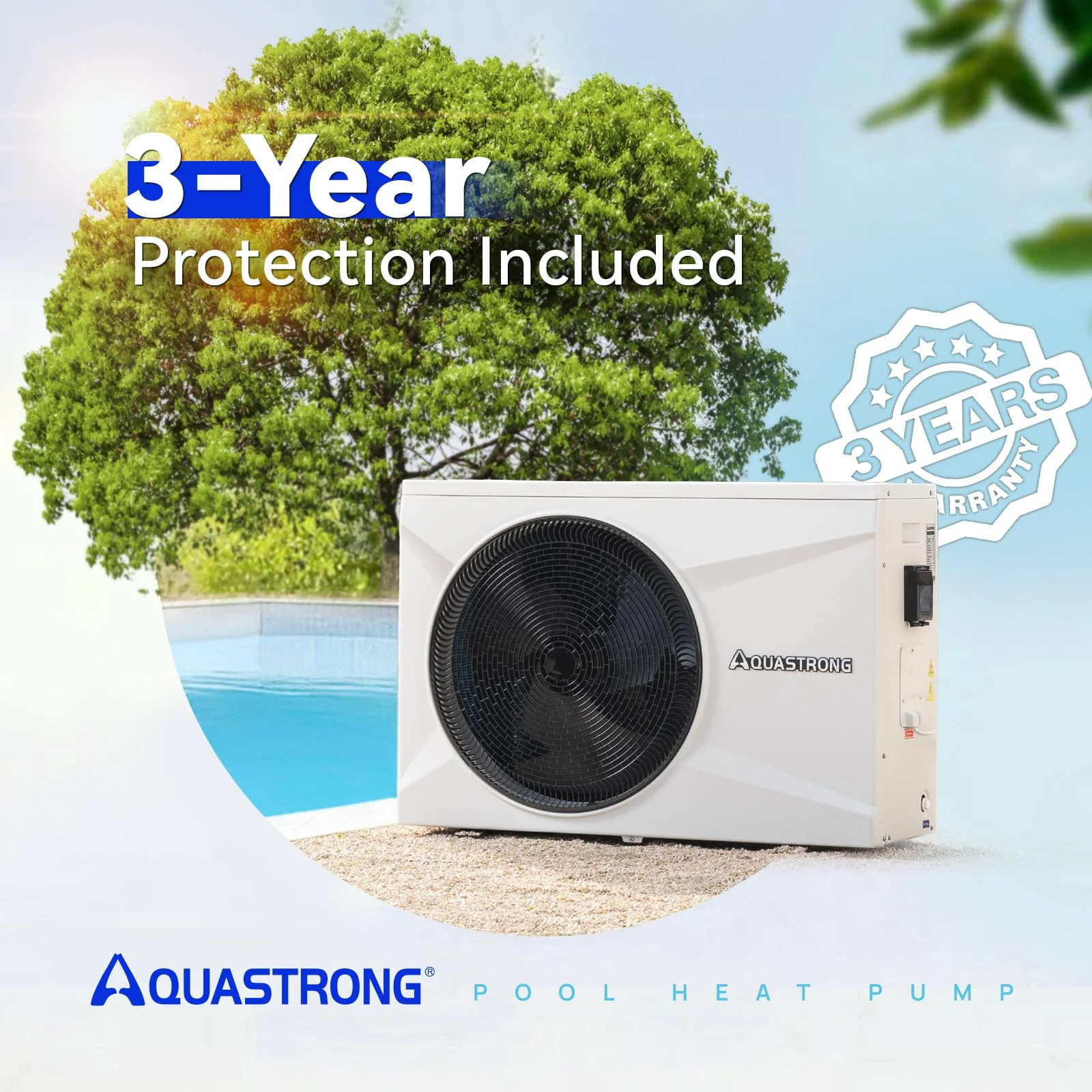 AQUASTRONG Inverter Swimming Pool Heat Pump,Pool Heater for Above Ground and Inground Pool Heating Smart WiFi Control and Cooling Pool Heater Pools Up to, 16000 Gallons - Image 3