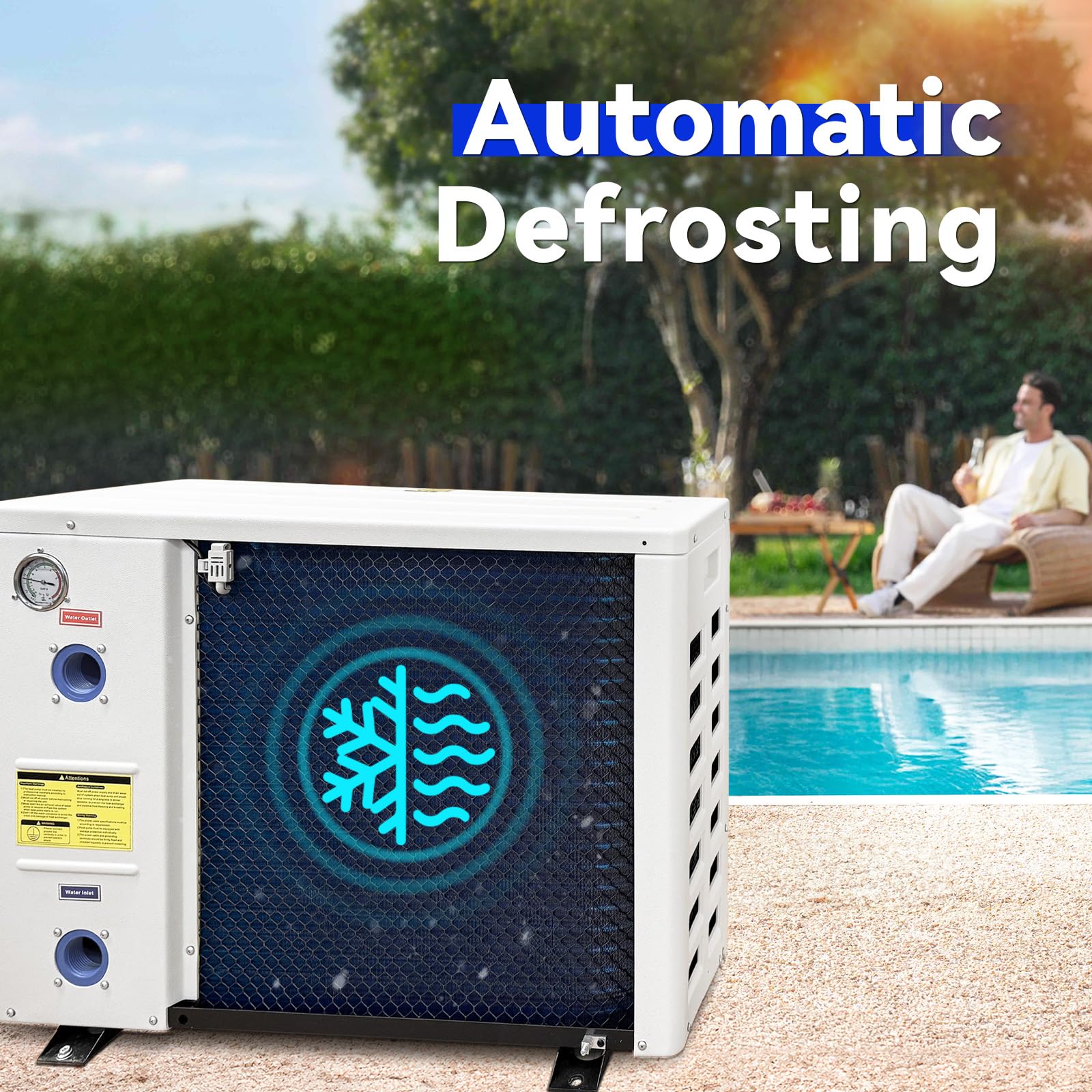 AQUASTRONG Inverter Swimming Pool Heat Pump,Pool Heater for Above Ground and Inground Pool Heating Smart WiFi Control and Cooling Pool Heater Pools Up to, 21000 Gallons - Image 2