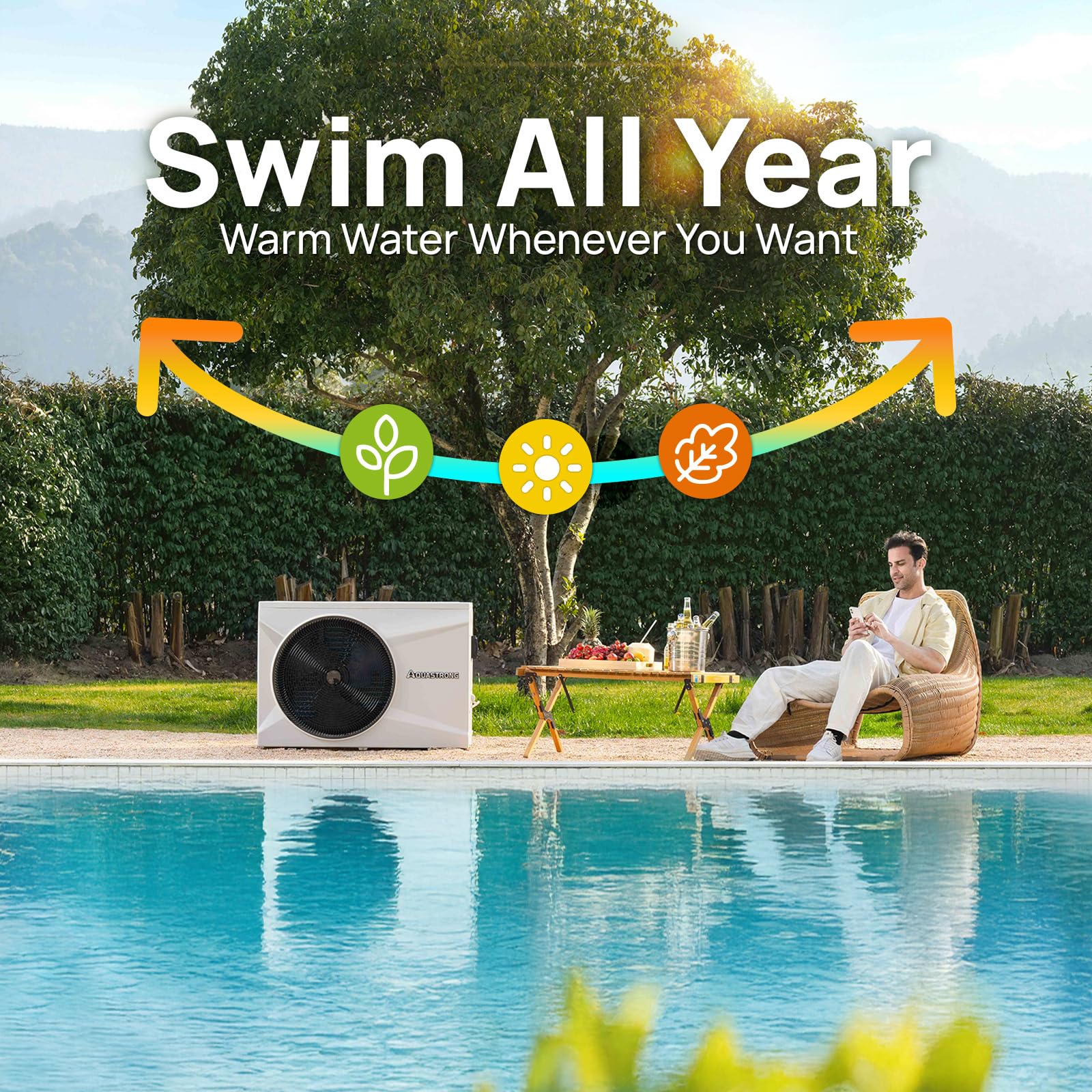 AQUASTRONG Inverter Swimming Pool Heat Pump,Pool Heater for Above Ground and Inground Pool Heating Smart WiFi Control and Cooling Pool Heater Pools Up to, 26000 Gallons - Image 8