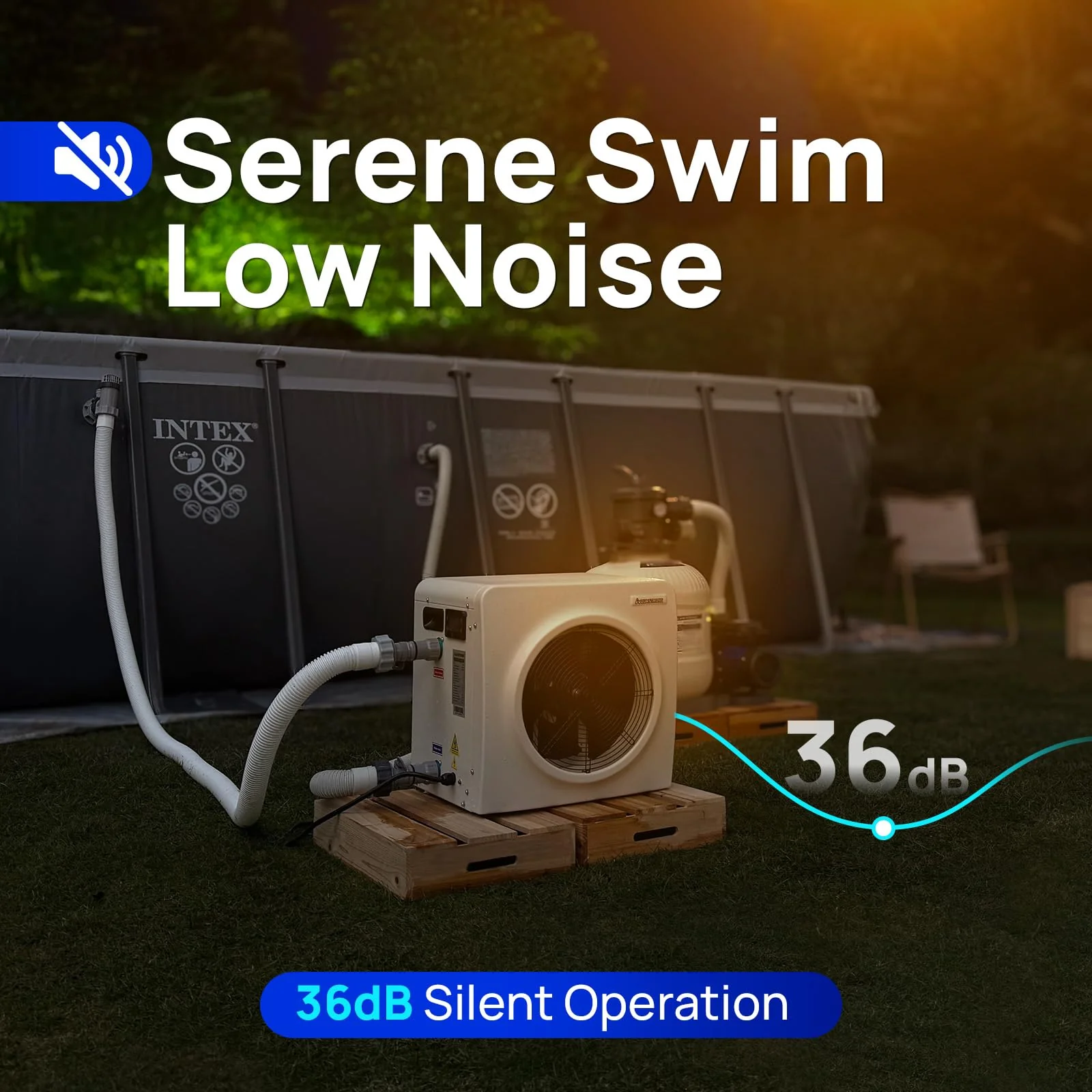 AQUASTRONG Swimming Pool Heat Pump,Electric Pool Heater for Above Ground and Inground Pool,Heating and Cooling Pool Heater Pools Up to, 3000 Gallons - Image 5