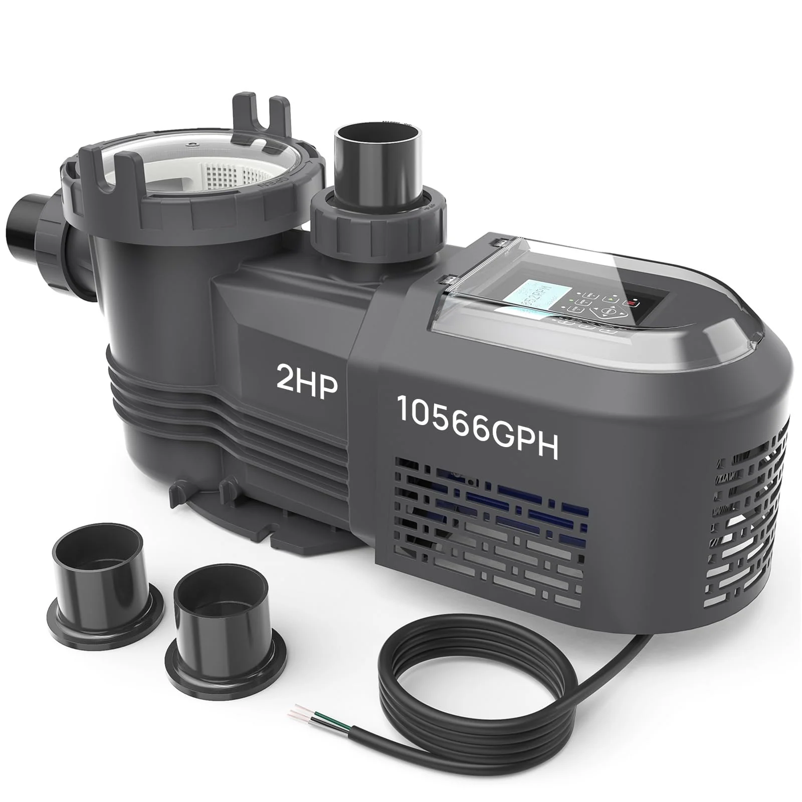 Aquastrong Variable Speed Pool Pump In/Above Pool Pump Energy Efficient High Flow Powerful Self Primming Swimming Pool Pumps with Filter Basket,Black