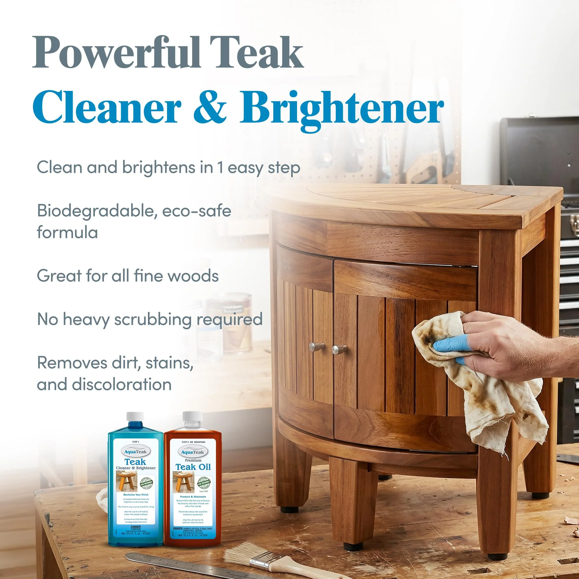 AquaTeak Care Kit: Premium Teak Oil & Teak Cleaner & Brightener - Image 6