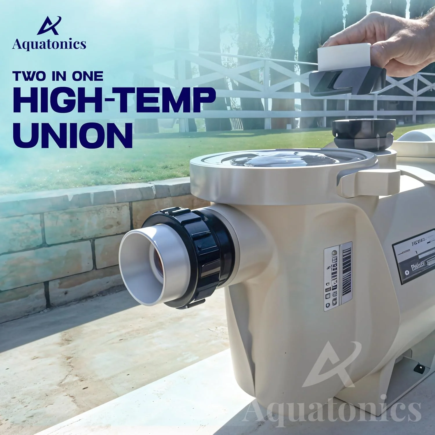 Aquatonics High-Temp Joints – 2-Pack 1-Set Hi Temp Union Compatible with Whisperflo, Intelliflo – 2" Threaded Connectors for PVC Pipes – 2-inch PVC Union Replacement for Pool Pumps - Image 7