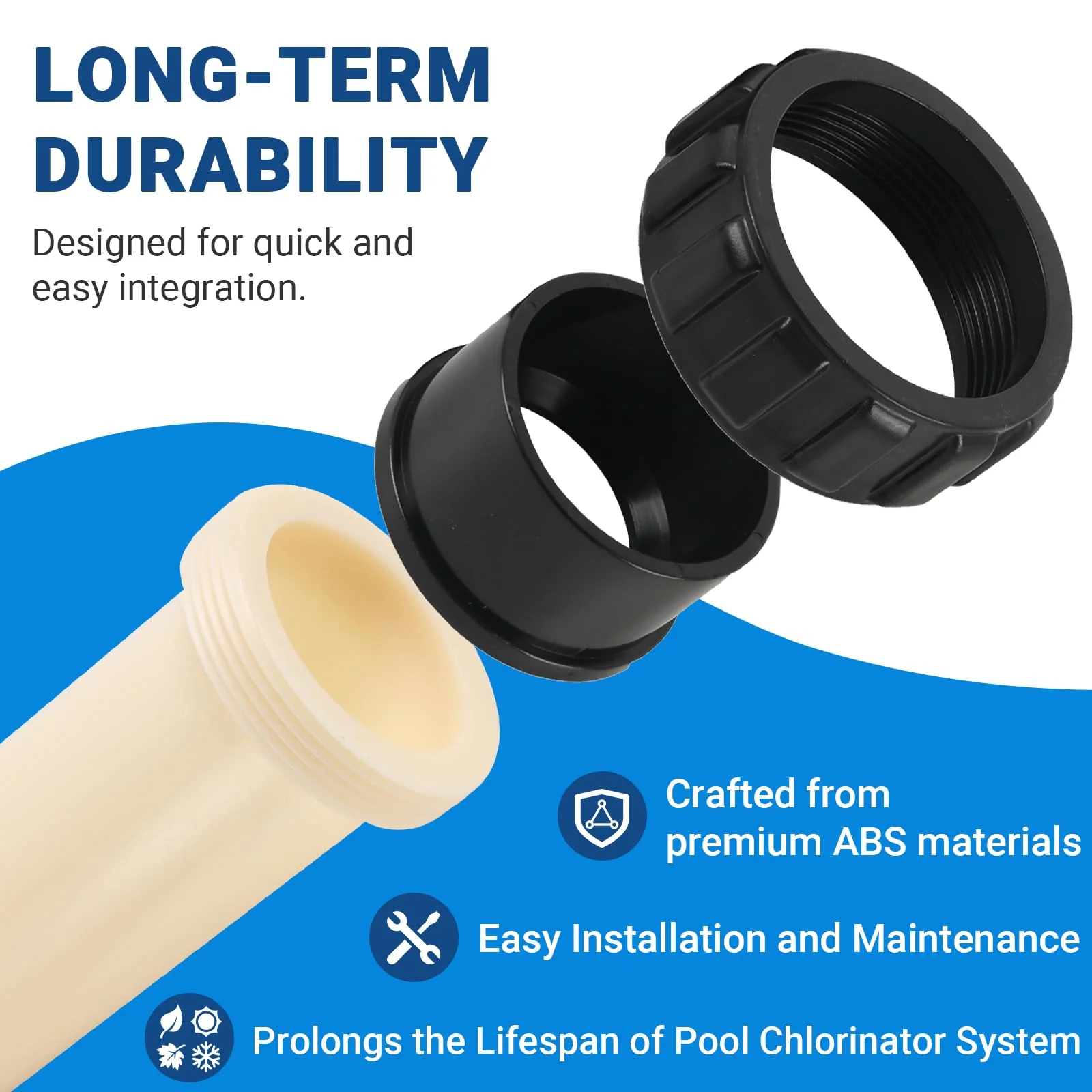 AR-PRO Bypass Dummy Cell Intended for 520588 Salt System, Compatible with Pentair Intellichlor IC Models Salt Chlorinator, Pool Winter Protection Bypass Pipe, Prolong Life of Pool Chlorinator System - Image 4