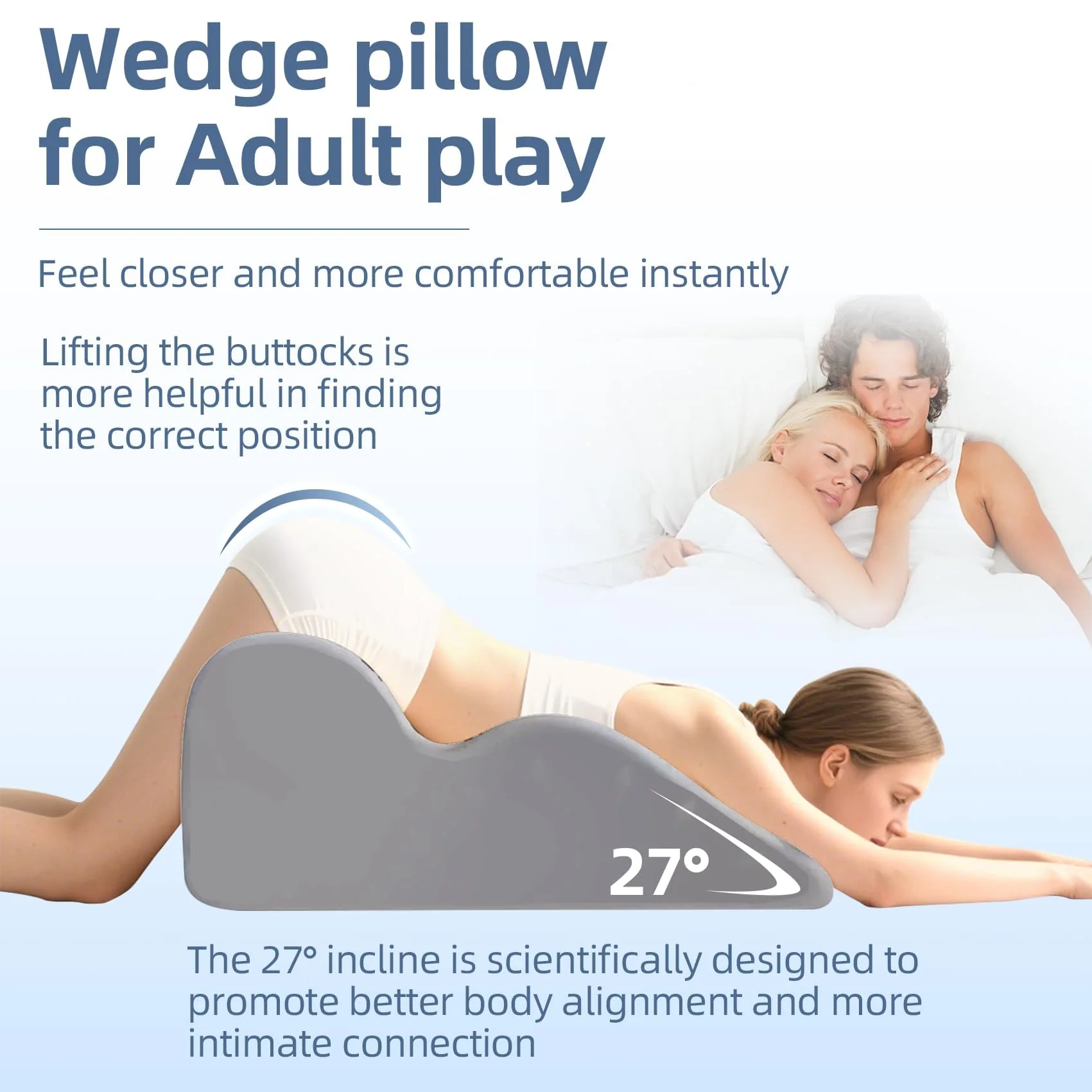 Arcova Sweet Spot Pillow, 27 Degree Couples Pillow for Couples Sweet Spot Intimacy Pillows, Maintains Perfect 27 Angle Every Time, Firm Foam That Won’t Shift, Waterproof & Washable Cover (Black) - Image 7