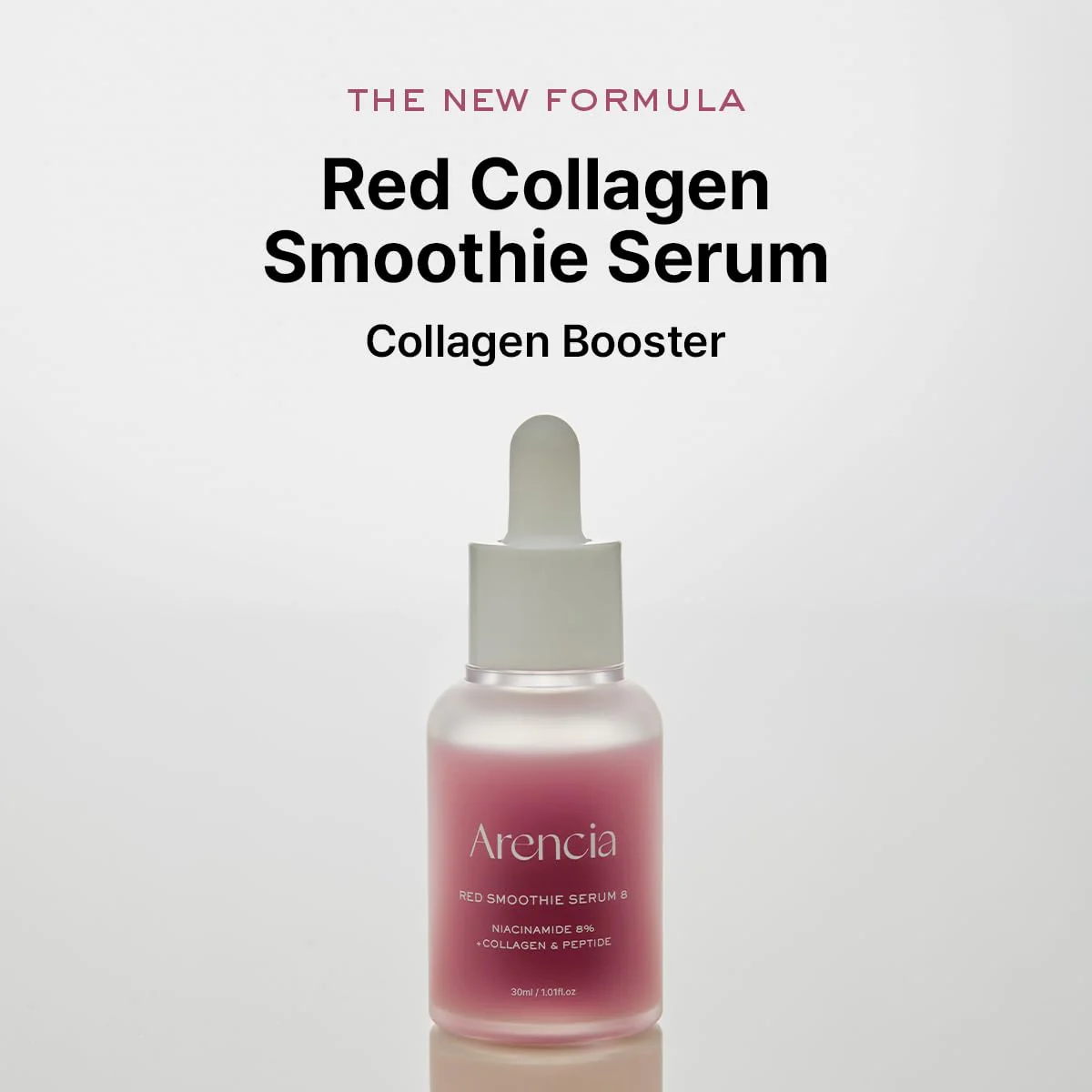 Arencia Red Collagen + Peptide Smoothie Serum, 8% Niacinamide, Vitamin C, Vitamin E, lifting anti-aging serum for skin texture for glass skin - Image 7