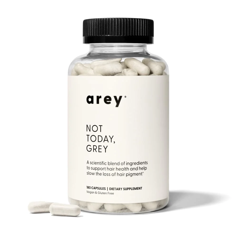 Arey Not Today, Grey Daily Hair Supplement for Women & Men | Slows Grey Hair Growth in 3–6 Months | Support for Thicker, Healthier Hair | Biotin, B + D Vitamins | Vegan & Gluten-Free (3 Months)