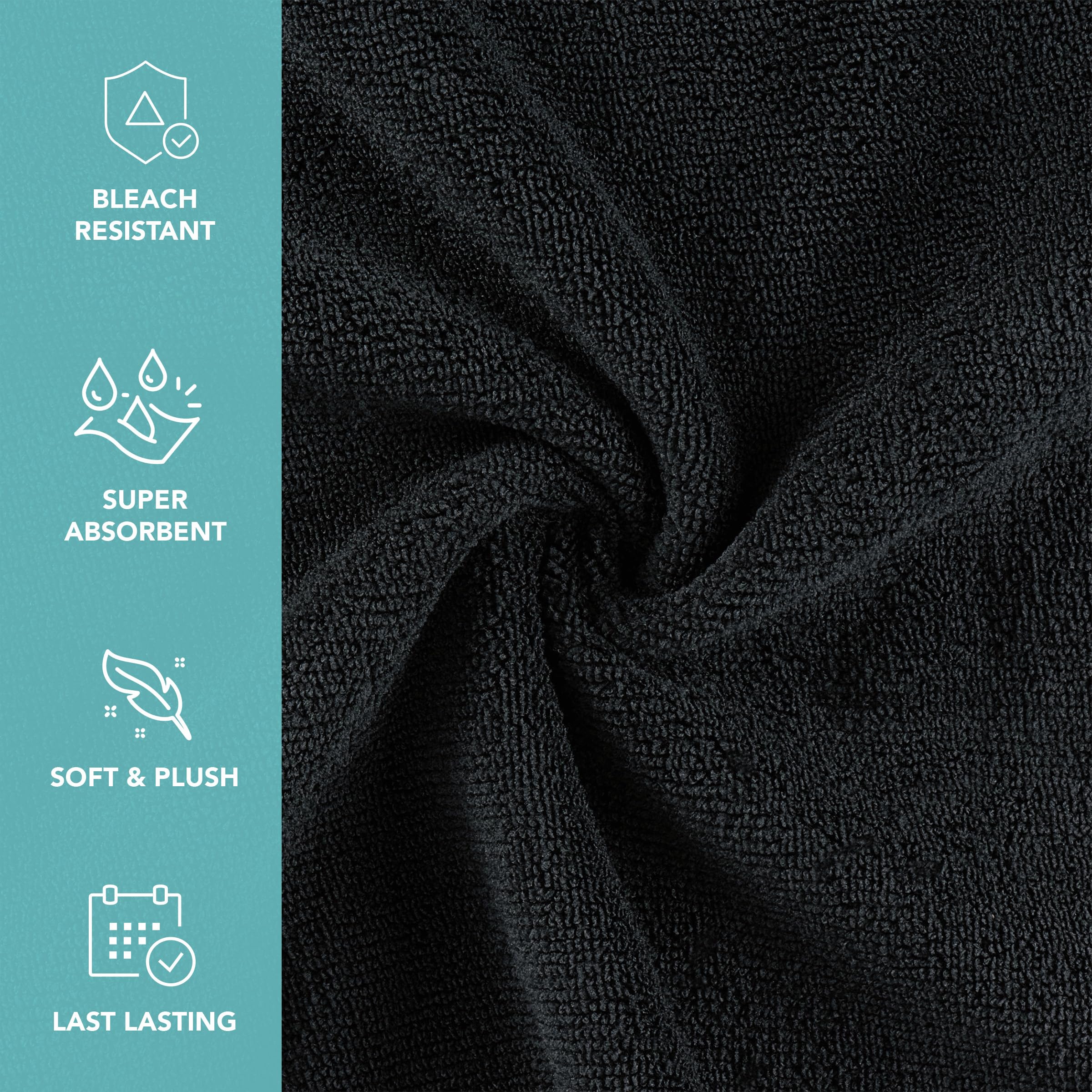 Arkwright Bleach Proof Salon Towels Bulk - Pack of 24 - Ultra Soft, Gentle Microfiber, Highly Absorbent & Quick Dry Spa Facial Towel for Hair Stylist, Nail Shop, and Esthetician, 16 x 27 in, Black - Image 7