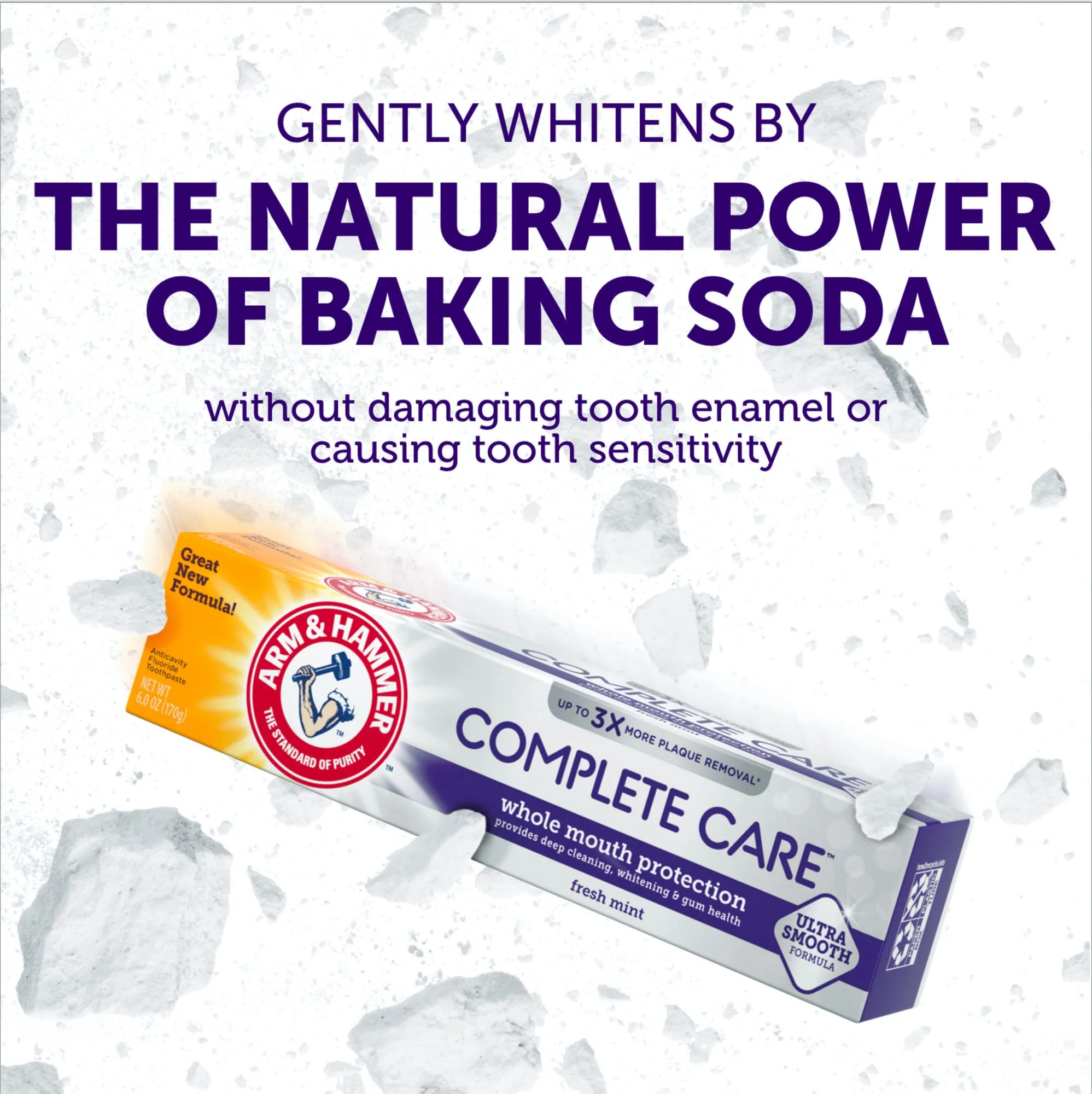 ARM & HAMMER Complete Care Toothpaste, Teeth Whitening Toothpaste, Fluoride, Whole Mouth Protection, Fresh Mint Flavor, 6.0 oz (Pack of 1) - Image 5