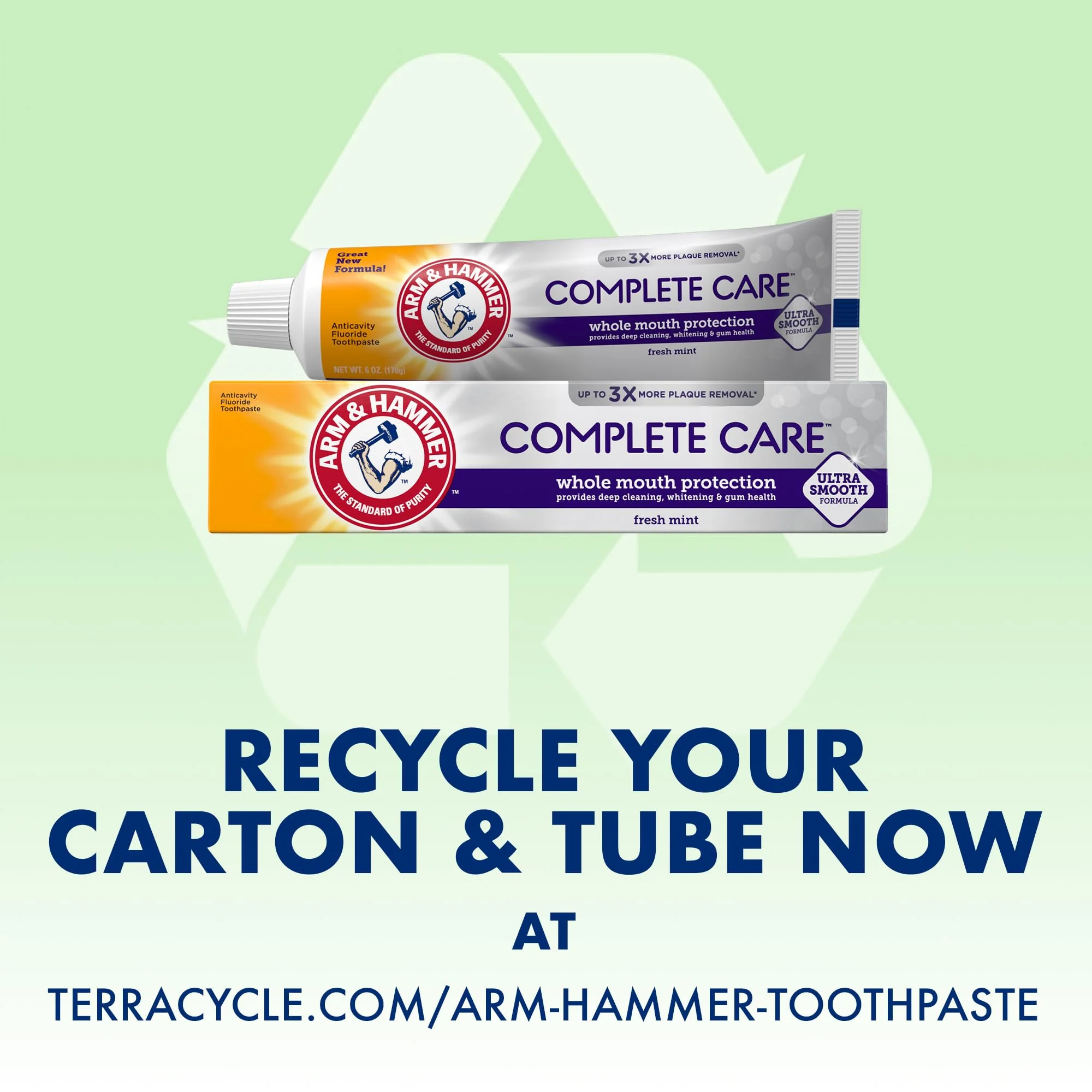 ARM & HAMMER Complete Care Toothpaste, Teeth Whitening Toothpaste, Fluoride, Whole Mouth Protection, Fresh Mint Flavor, 6.0 oz (Pack of 1) - Image 7