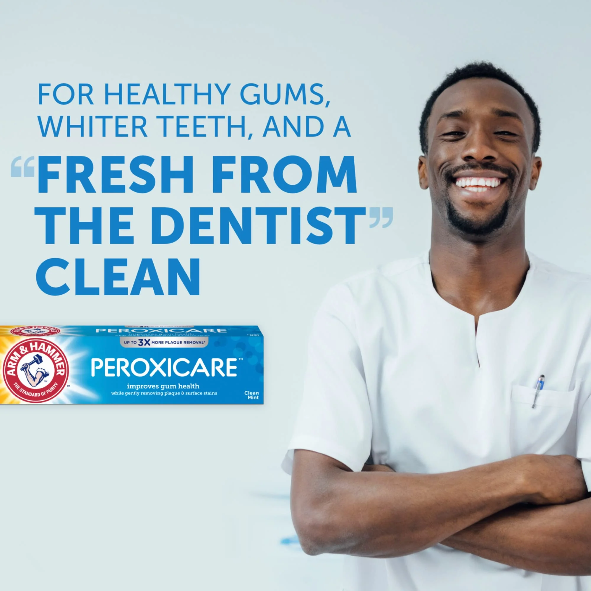 ARM & HAMMER Peroxicare Toothpaste for Gum Health, Baking Soda Toothpaste, Clean Mint, 6.0oz (Pack of 2) - Image 7