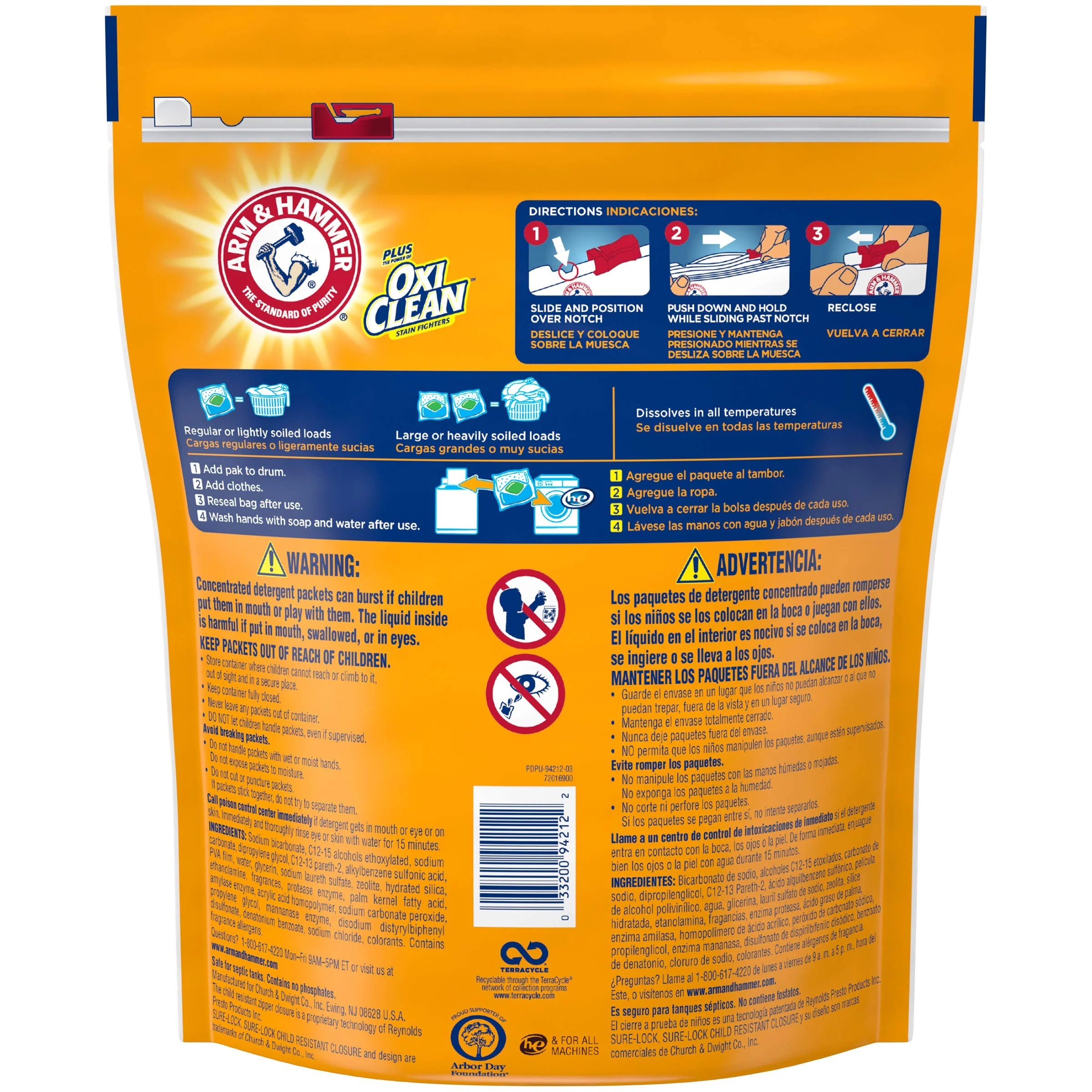 Arm & Hammer Plus Oxi Clean Laundry Detergent, Fresh Scent, 42 Little Power Paks, Count 2 - Image 2