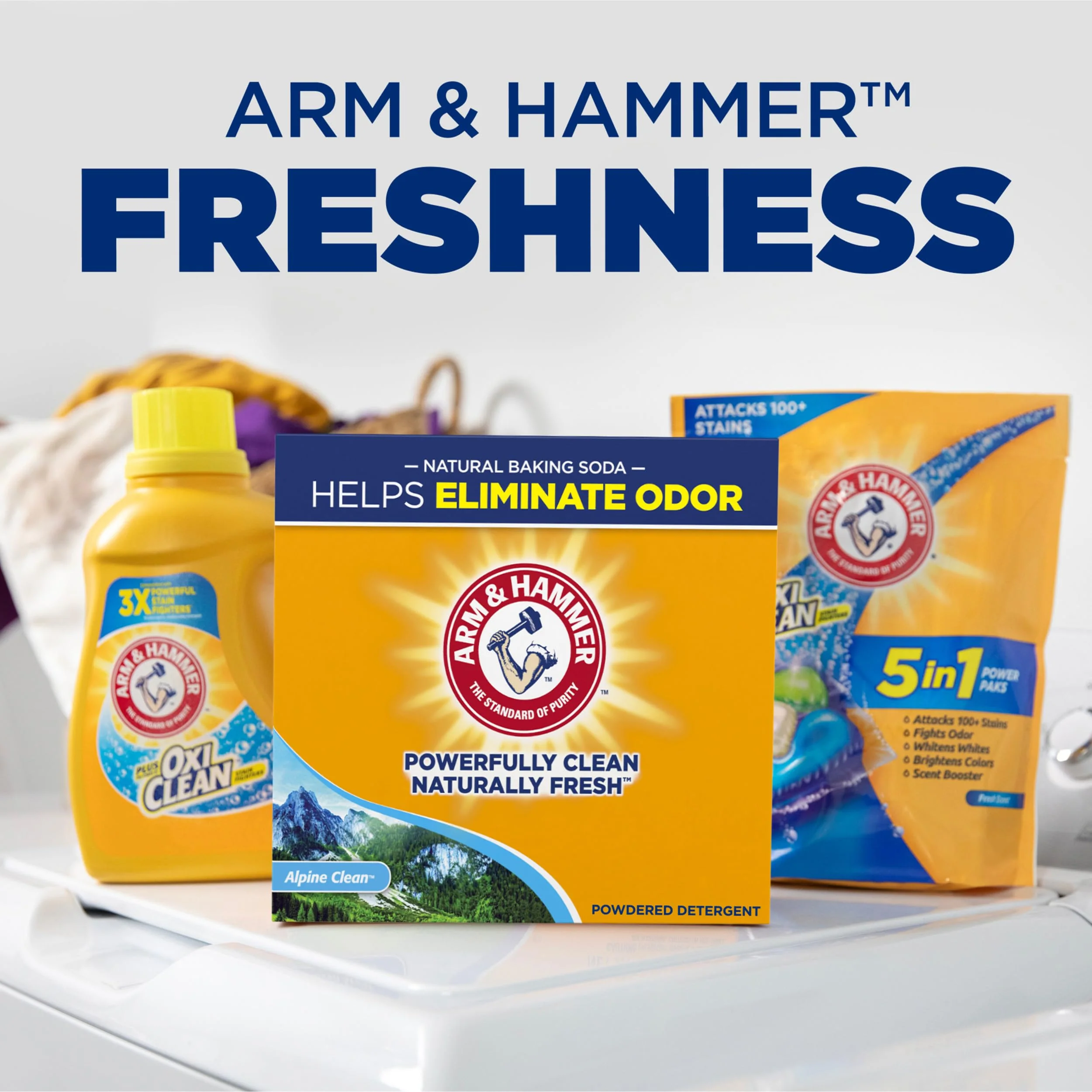 ARM & HAMMER Powder Laundry Detergent, Alpine Clean, 9.56 lb, 155 Loads - Image 7