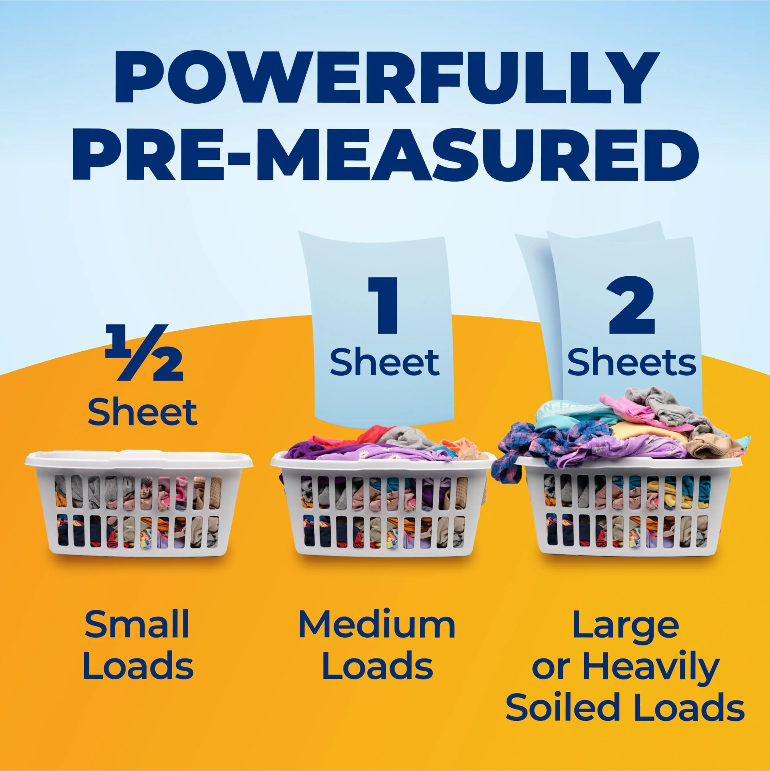 ARM & HAMMER Power Sheets Laundry Detergent, Fresh Breeze Scent, Dissolves in All Wash Temps, Lightweight and Travel-Ready, 60ct, Up to 120 Small Loads - Image 9