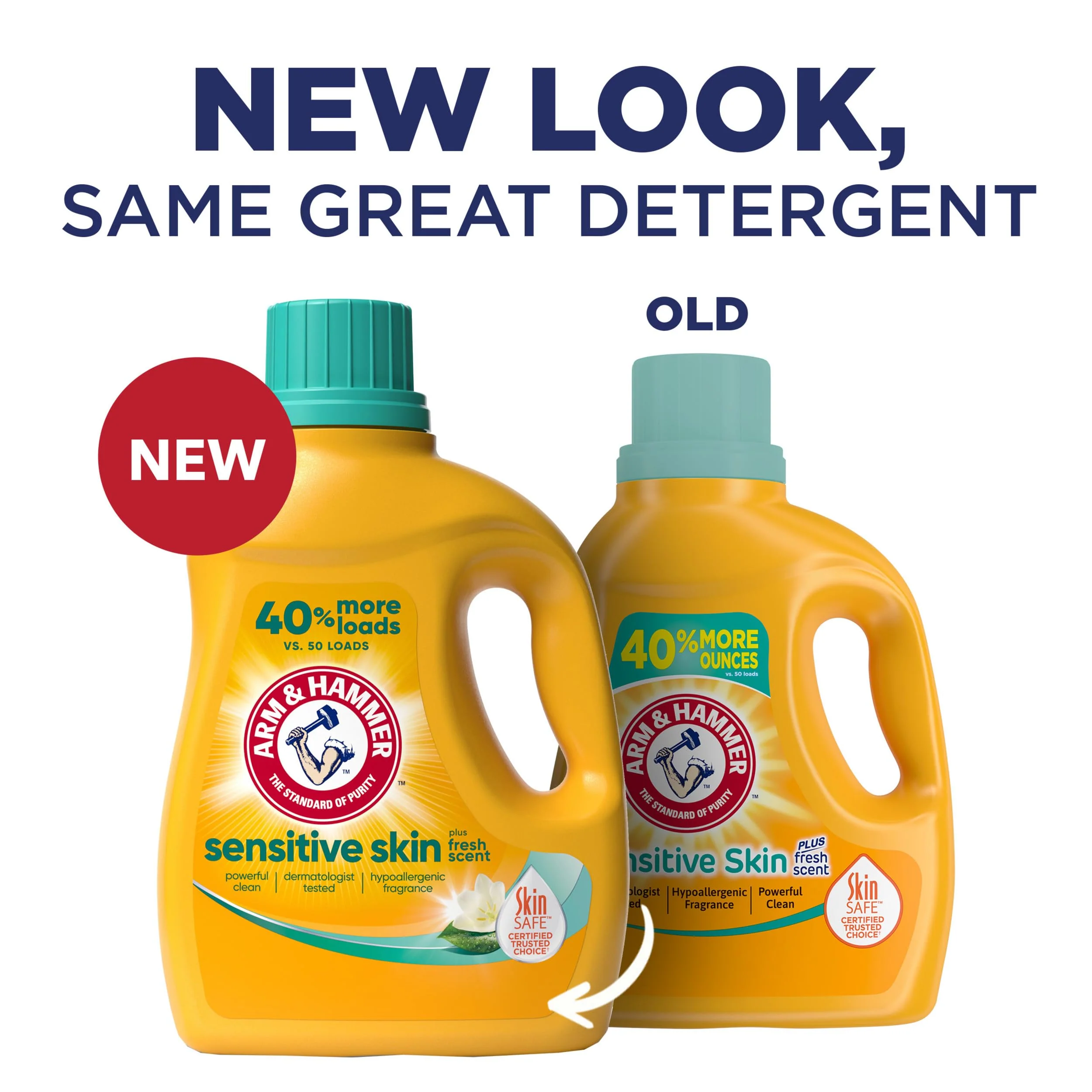 ARM & HAMMER Sensitive Skin Liquid Laundry Detergent, Fresh Scent, 105 fl oz, 105 Loads - Image 2